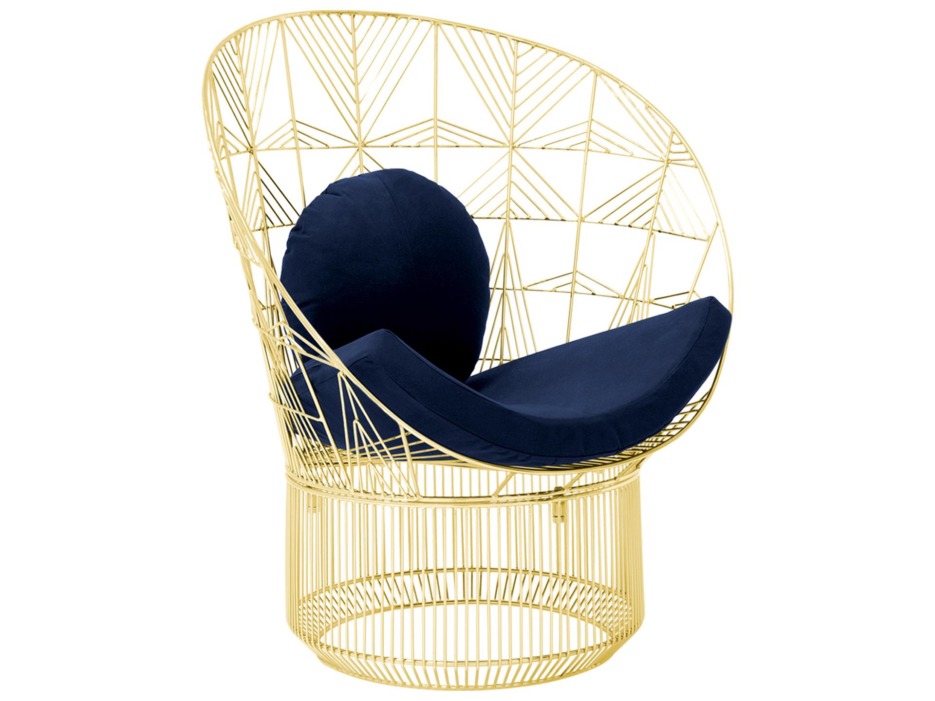 Peacock Outdoor Chair Pad and Pillow Sunbrella Navy