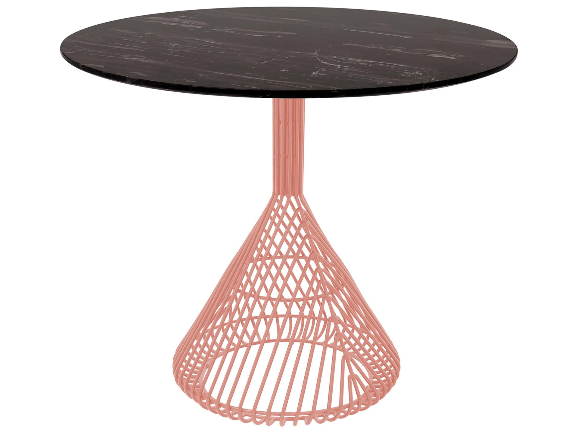 Bistro Galvanized Iron Peachy Pink Round Table