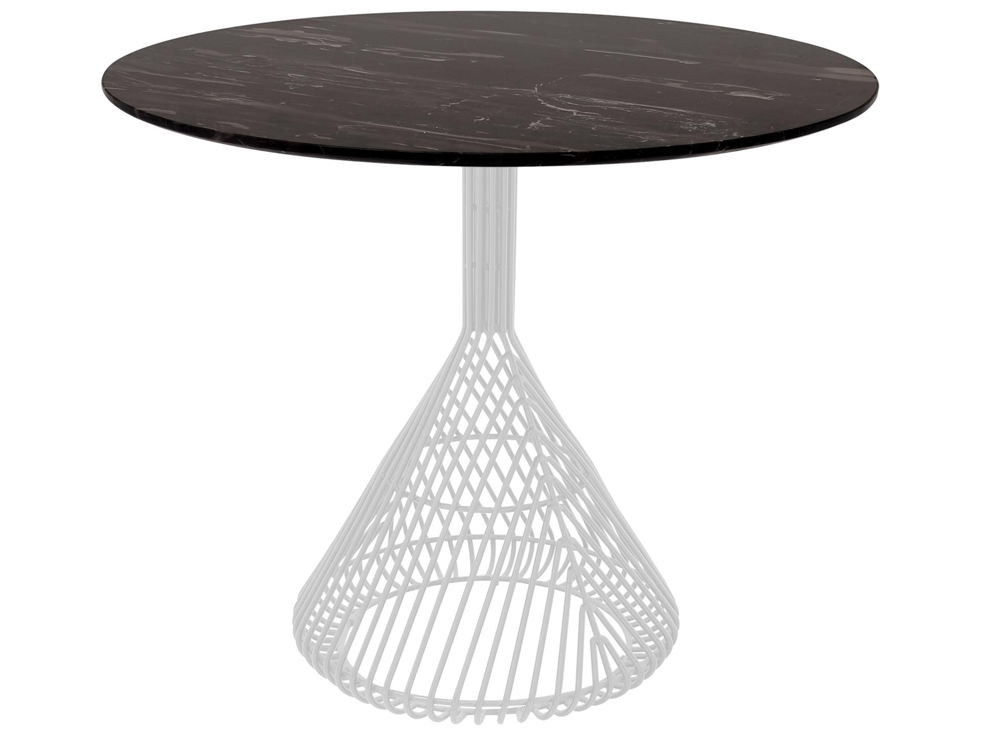 Bistro Galvanized Iron White Round Table