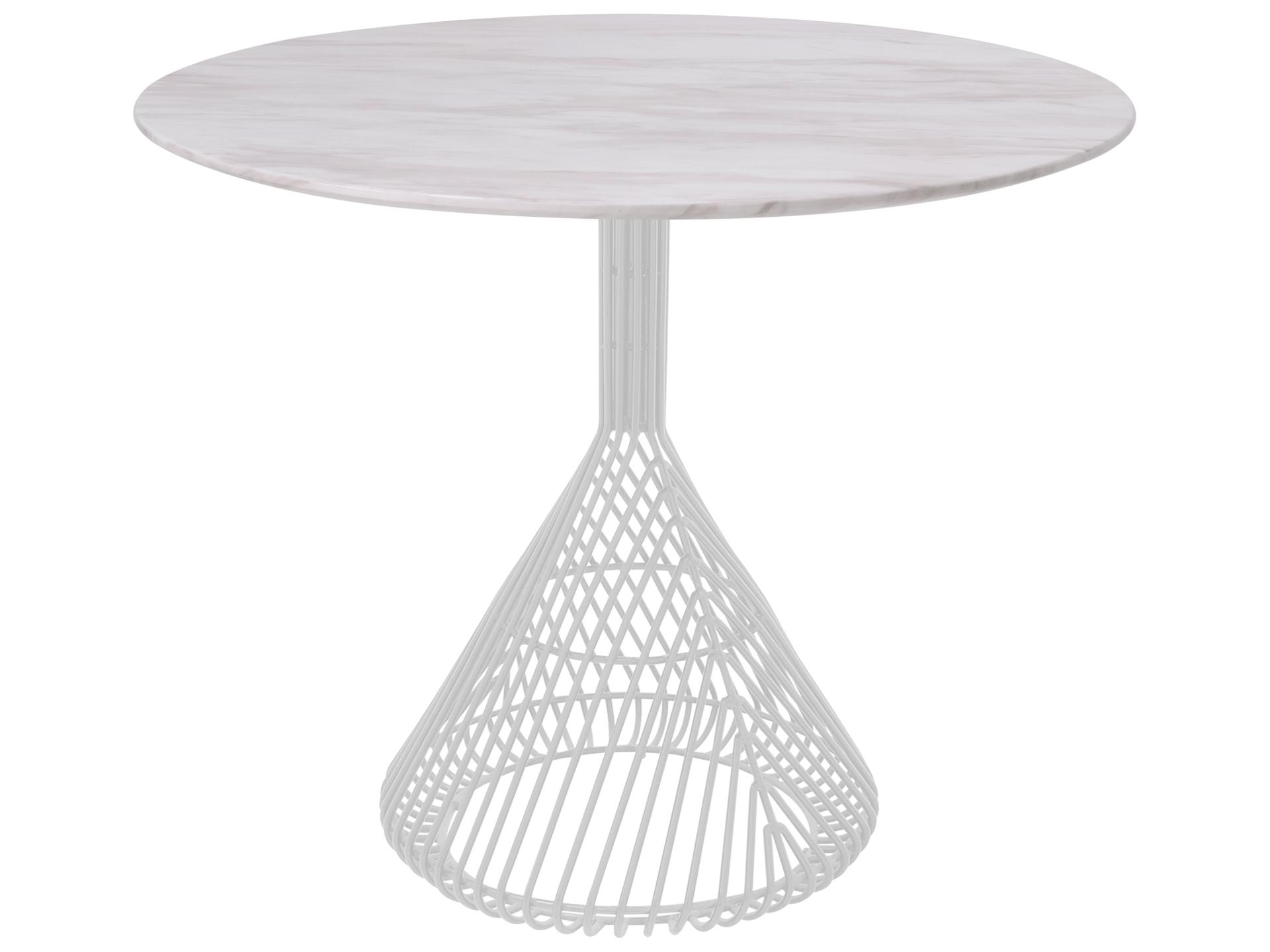 Bend Goods Outdoor Bistro Galvanized Iron White Round Table