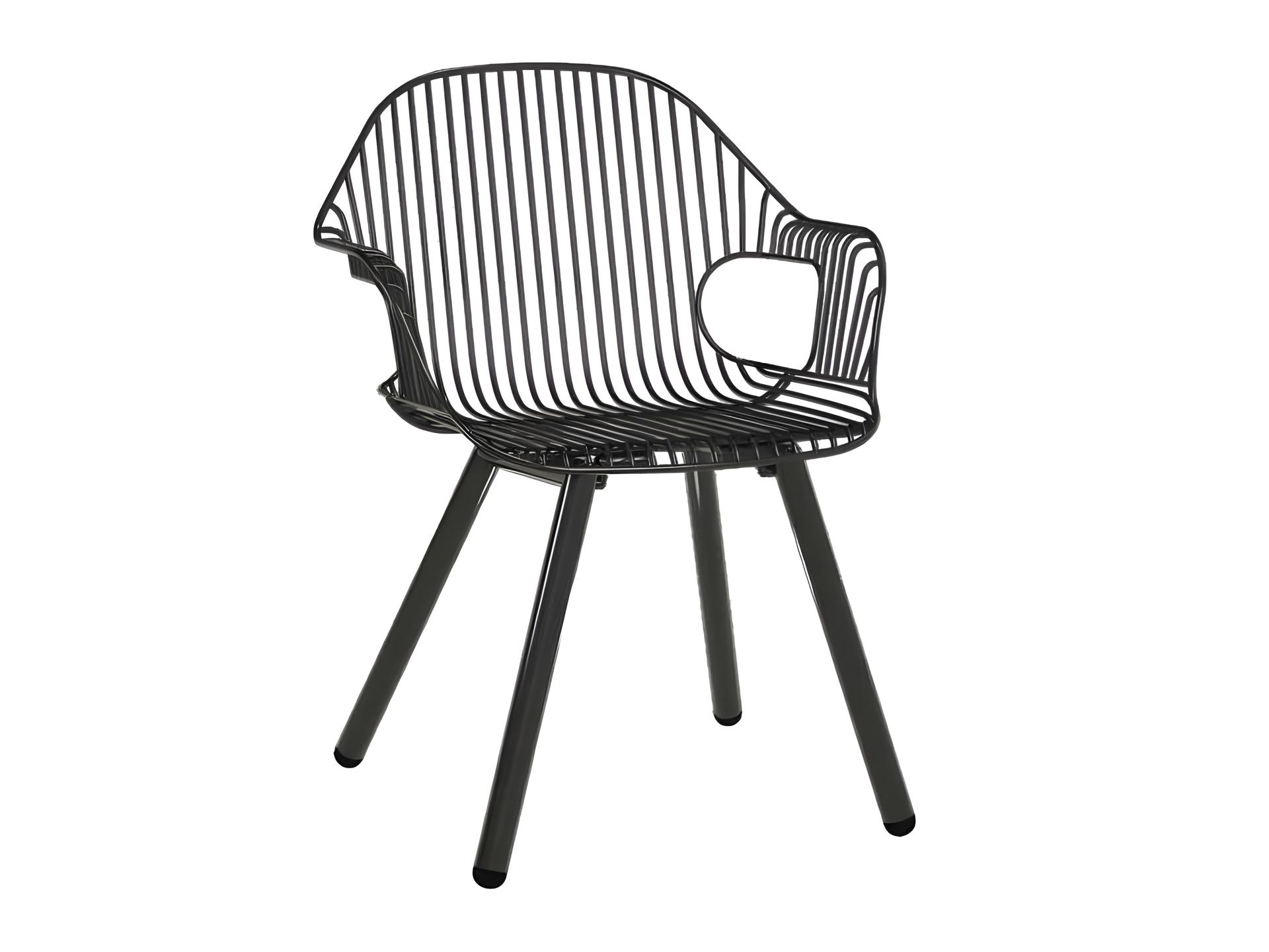 Rita Steel with Galvanized Iron Black Dining Arm Chair