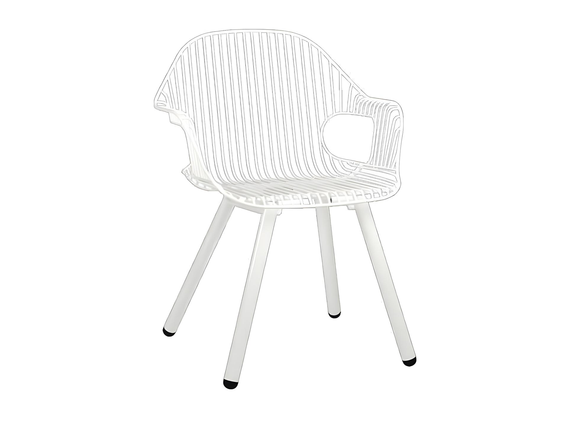 Rita Steel with Galvanized Iron White Dining Arm Chair