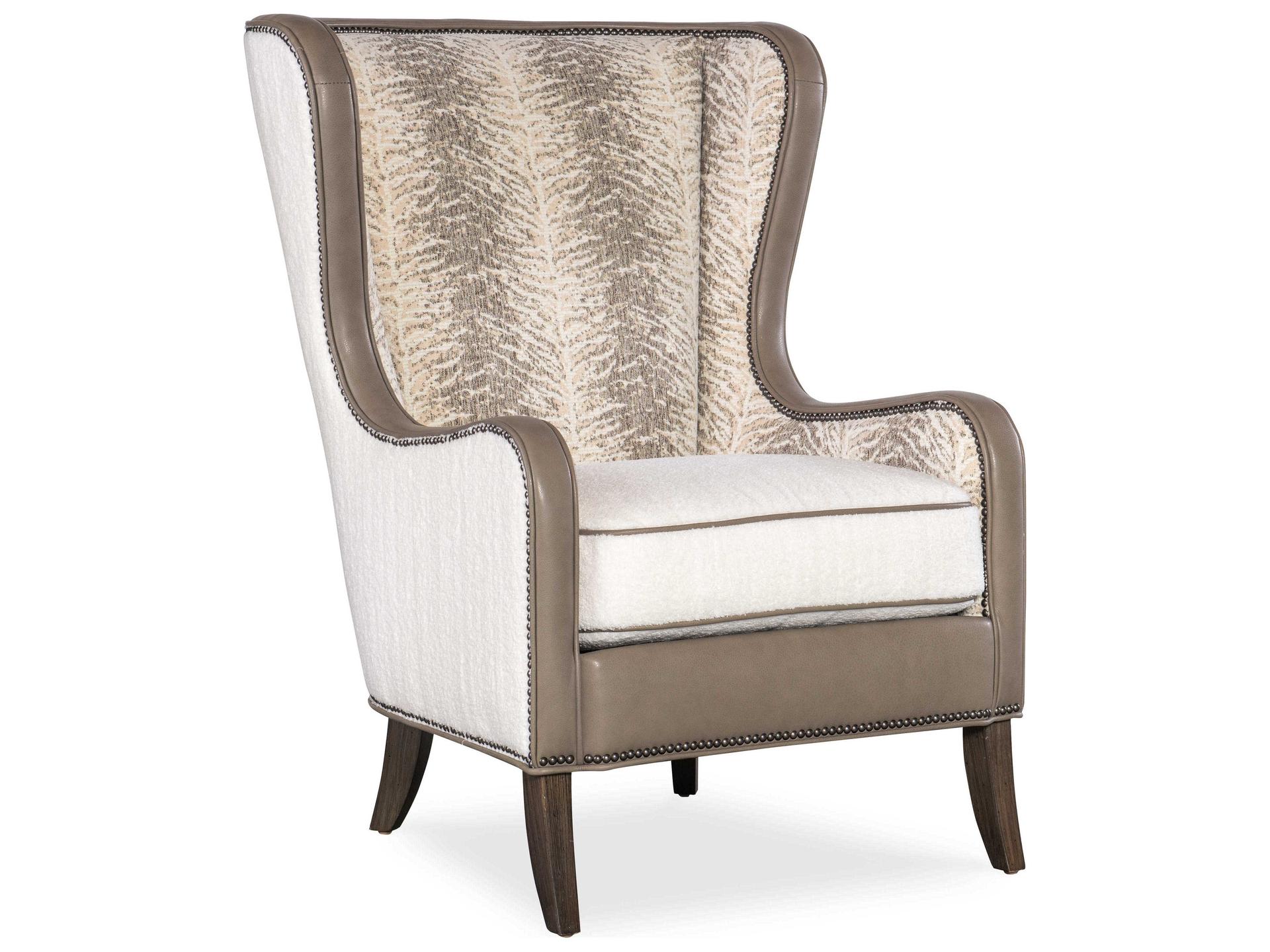 Aurora Upholstered Wingback Accent Chair with Nailhead Trim
