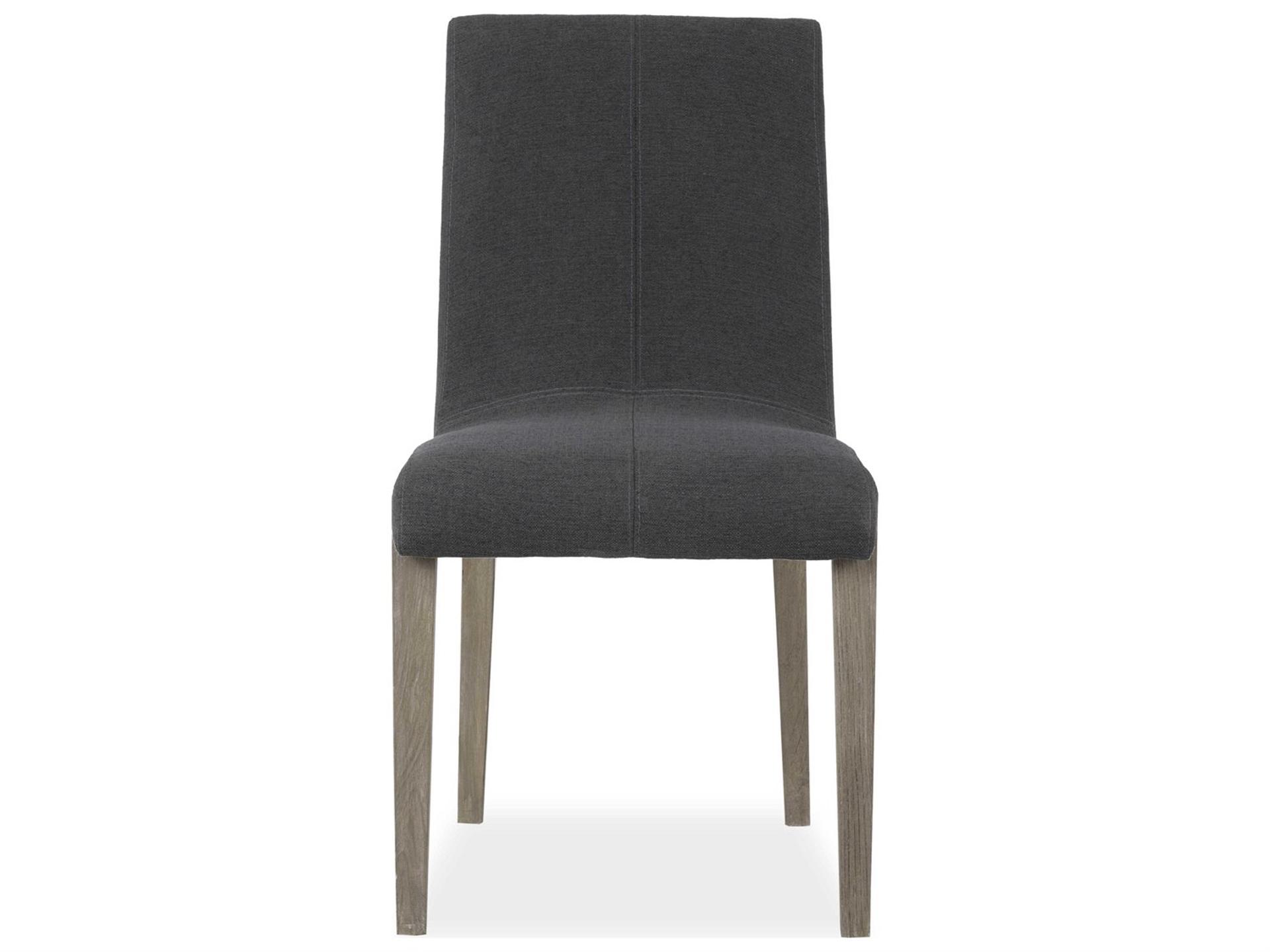 Cavallini Upholstered Teak Wood Dining Side Chair in Driftwood and Coal