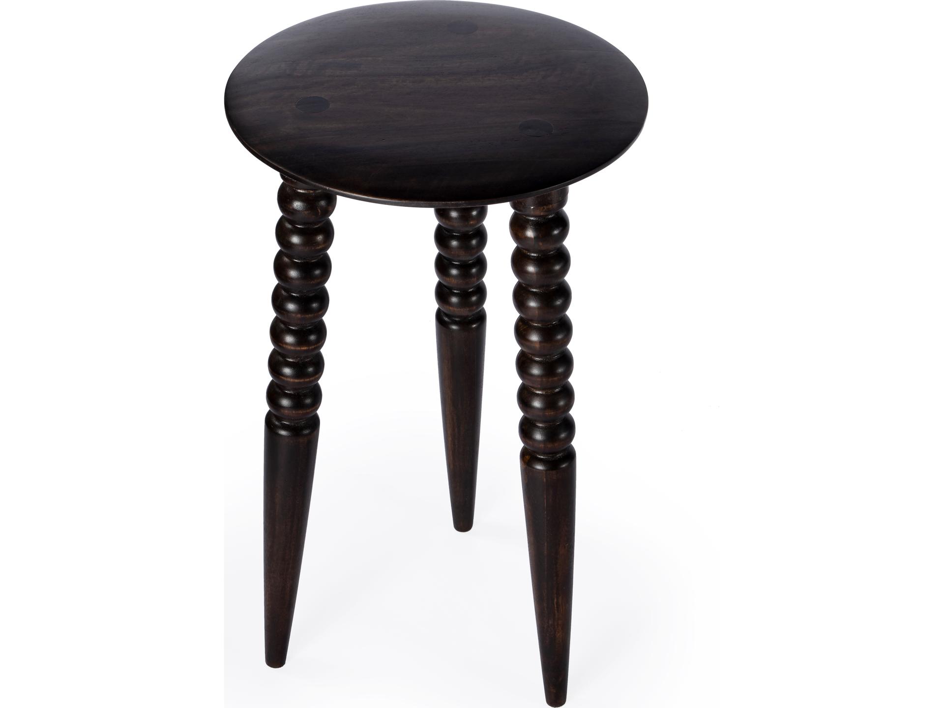 Fluornoy Round Wood Chocolate End Table
