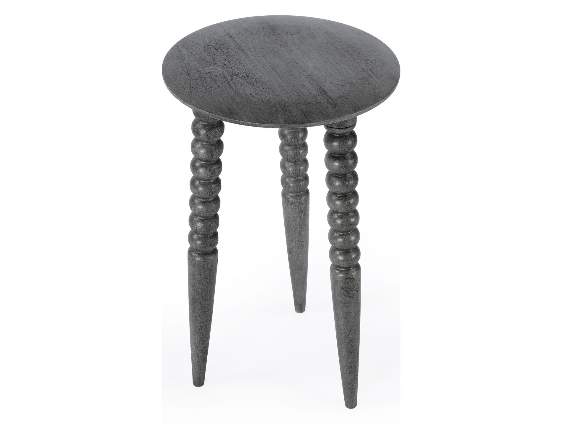 Fluornoy Round Wood Gray End Table