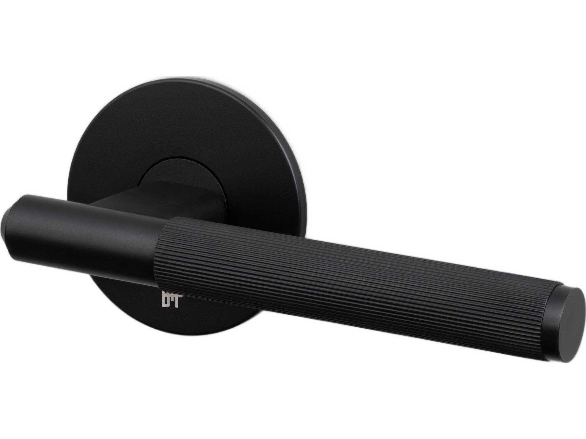 Welders Black Linear Passage Door Handle Set