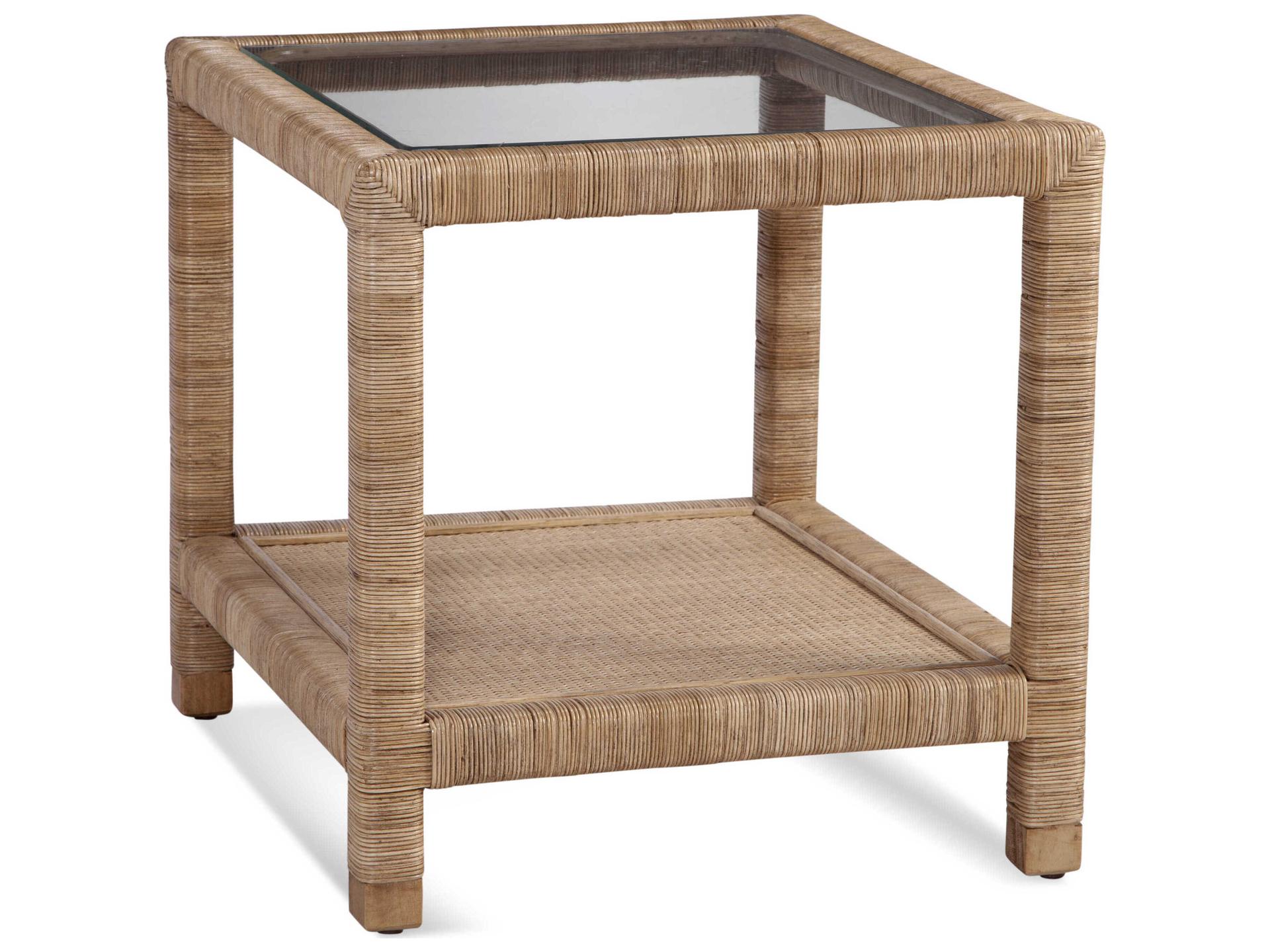 Pine Isle Square End Table with Glass Top in Various Finishes