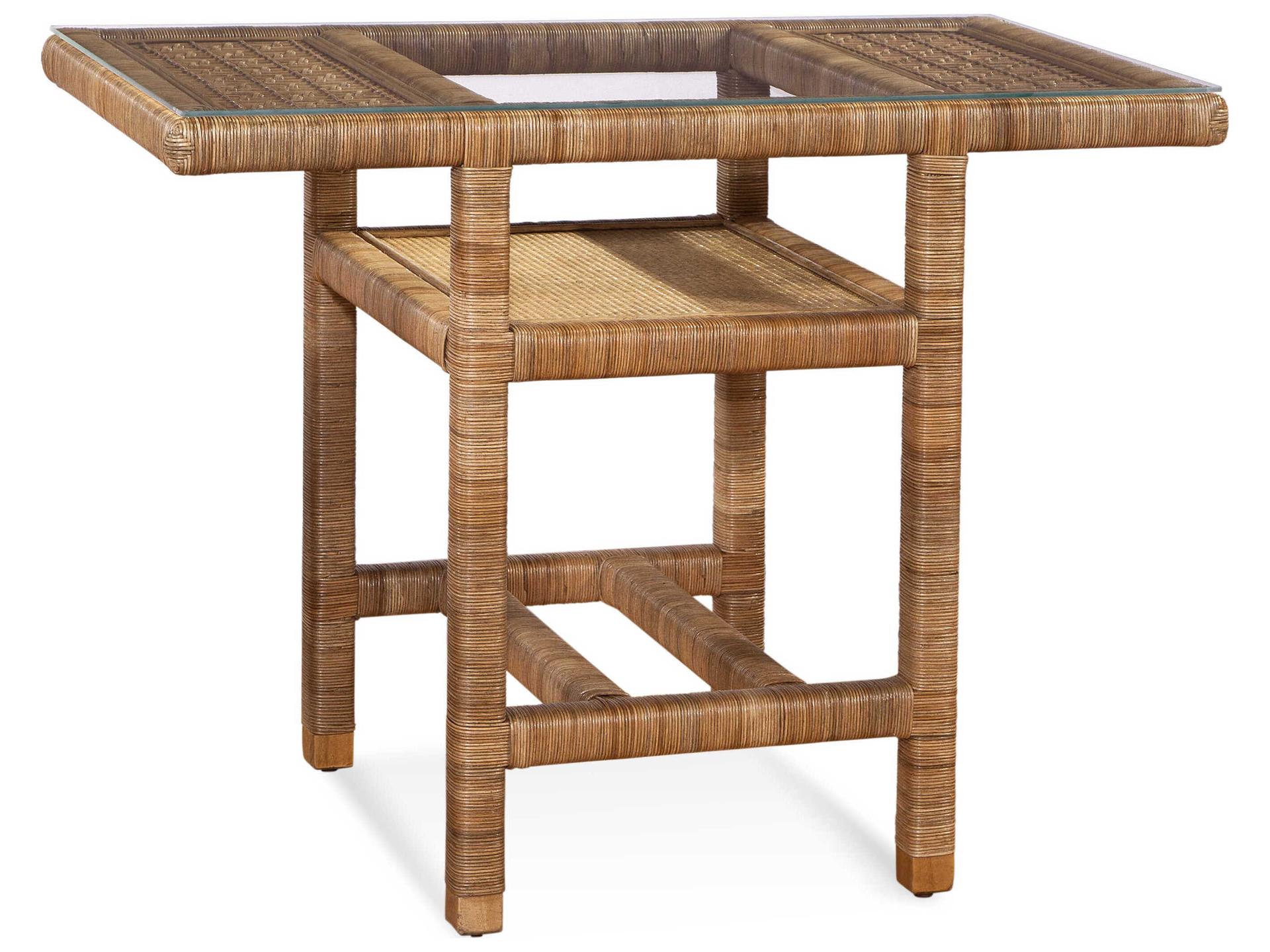 Pine Isle Rectangle Breakfast Table with Glass Top