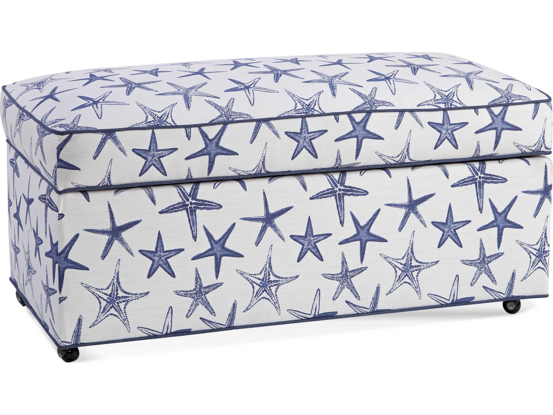 Storage Ottoman with Casters and Customizable Fabric