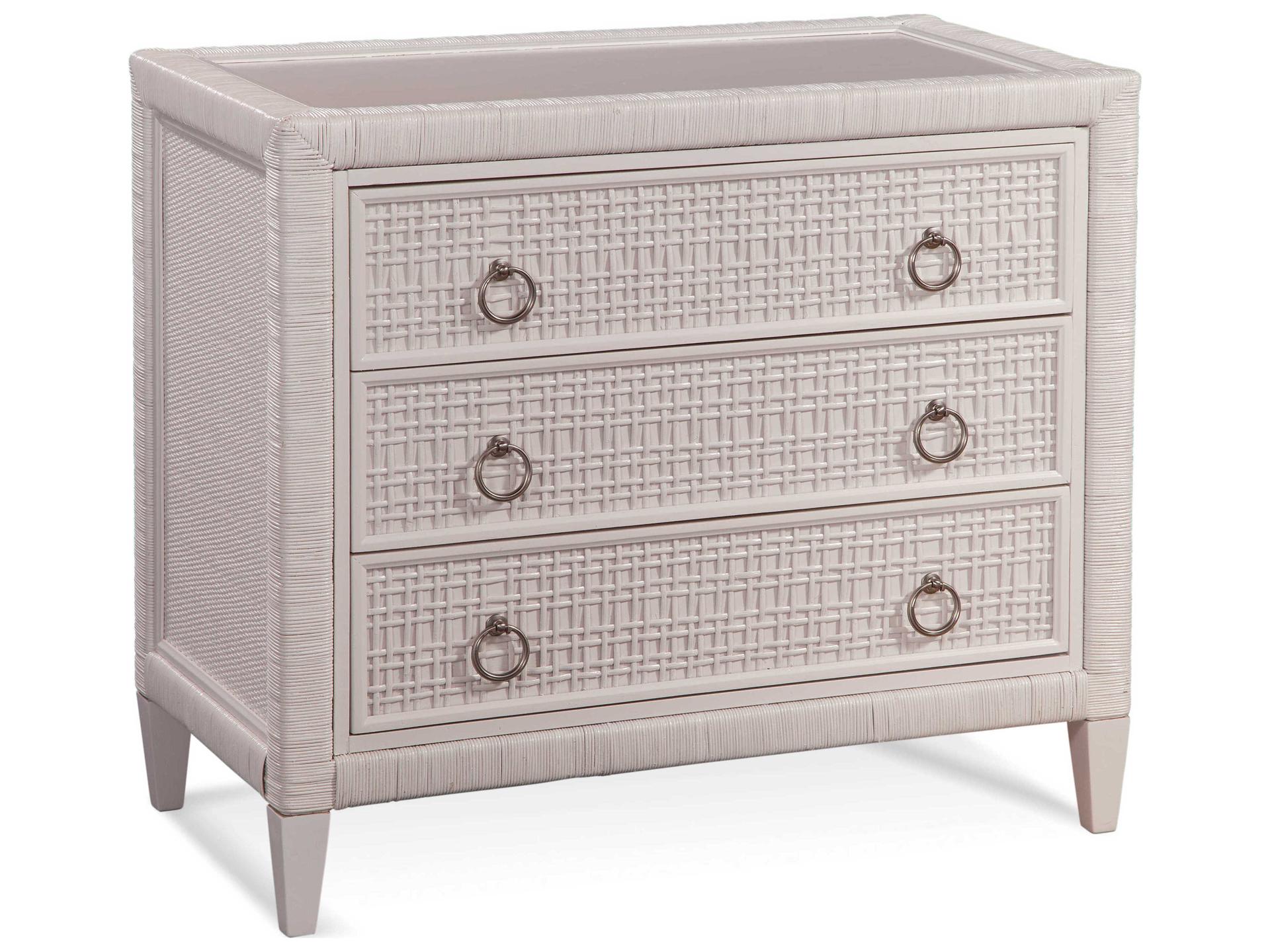 Naples 3-Drawer Nightstand with Glass Top