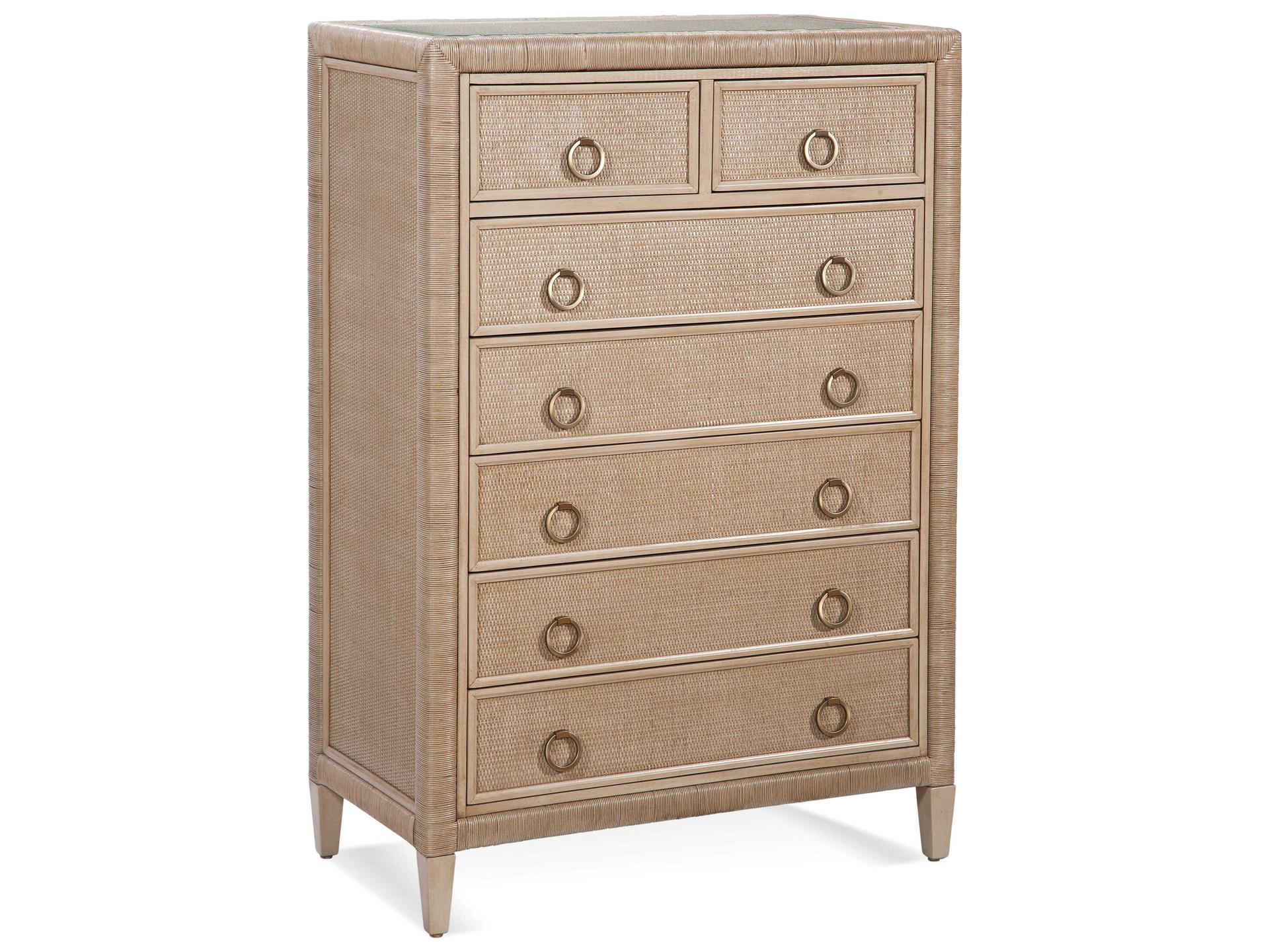 Sabal Bay Seven Drawer Chest in Rattan and Hardwood