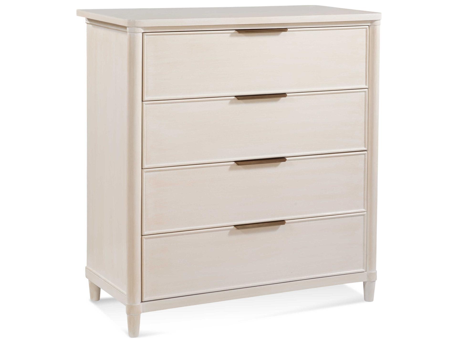 Clair 4-Drawer Media Chest in White Mindi Wood
