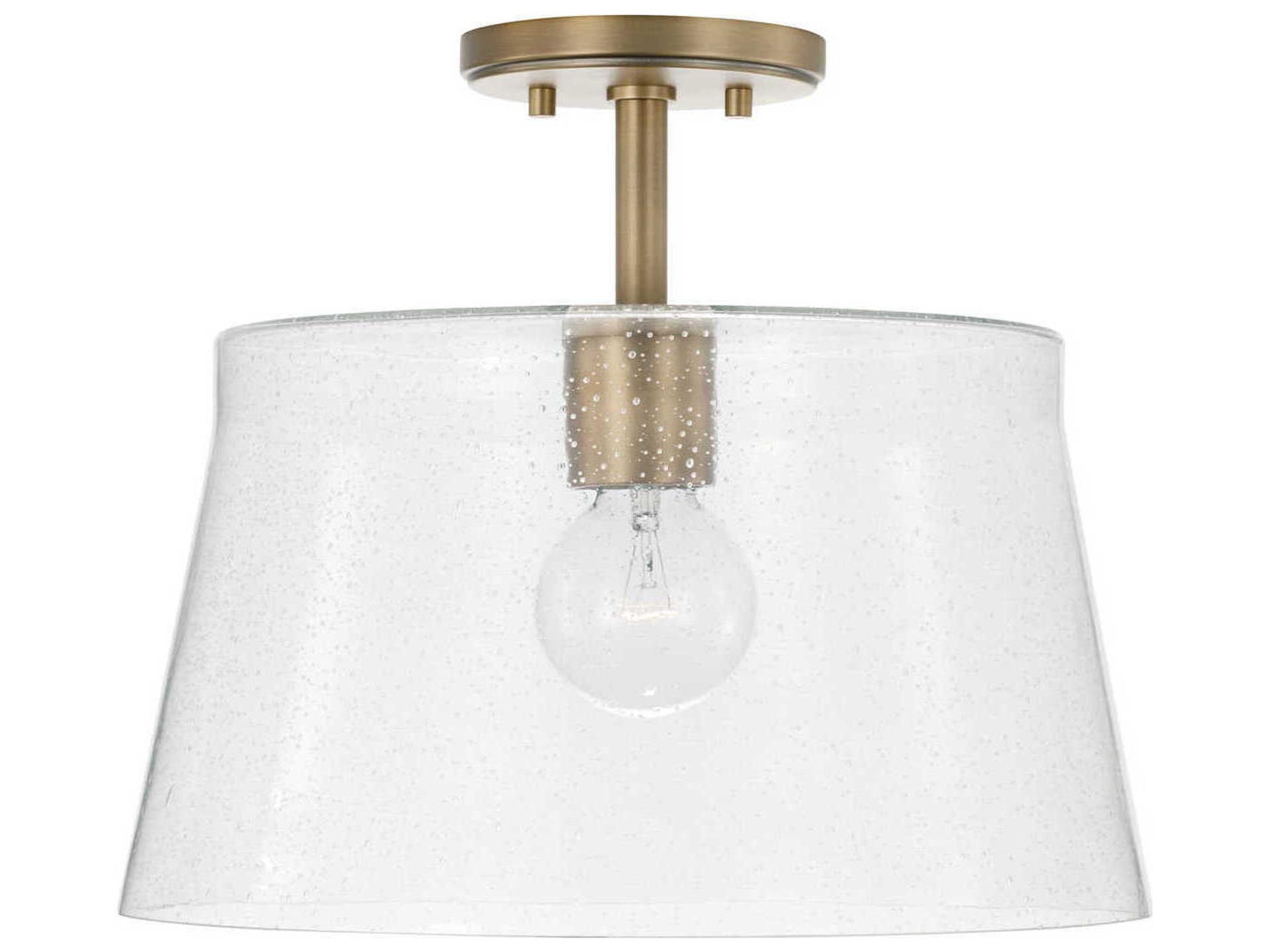 Baker 1-Light Convertible Pendant Light in Aged Brass