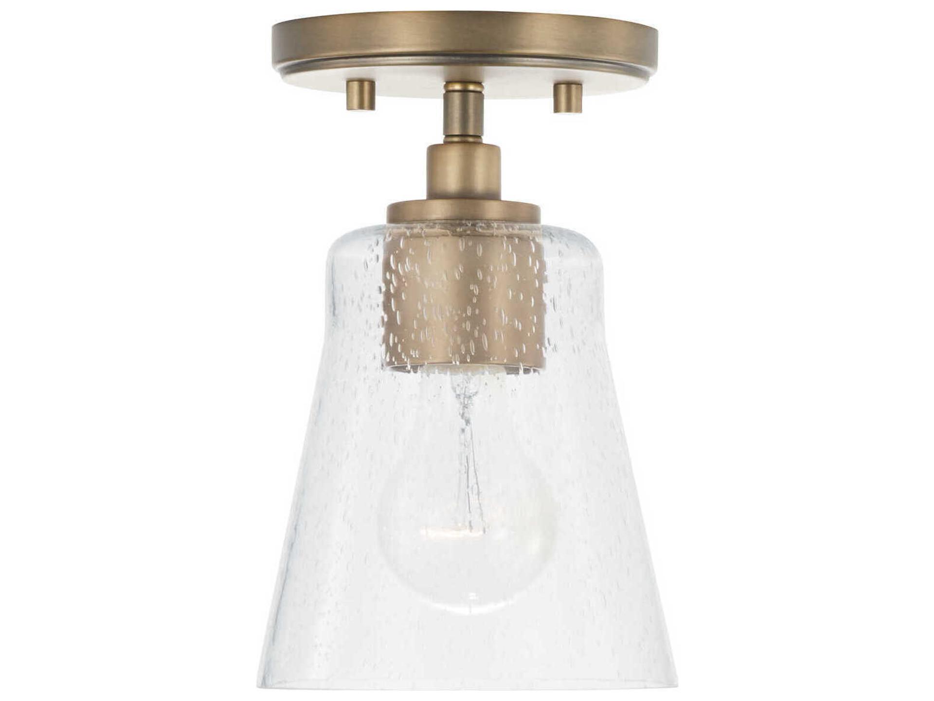 Baker 1-Light Aged Brass Convertible Mini Pendant Light