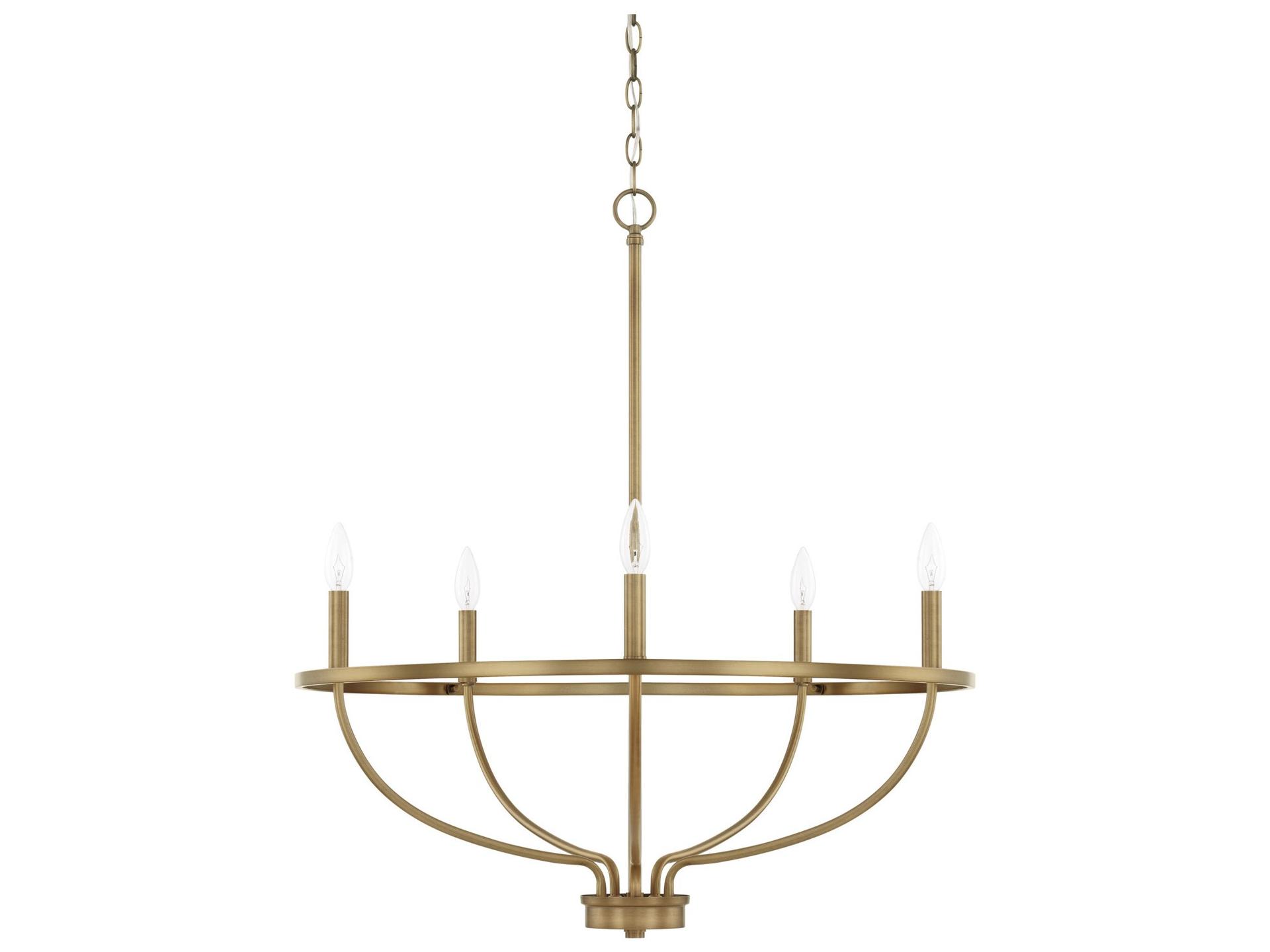 5-Light Greyson Chandelier in Aged Brass
