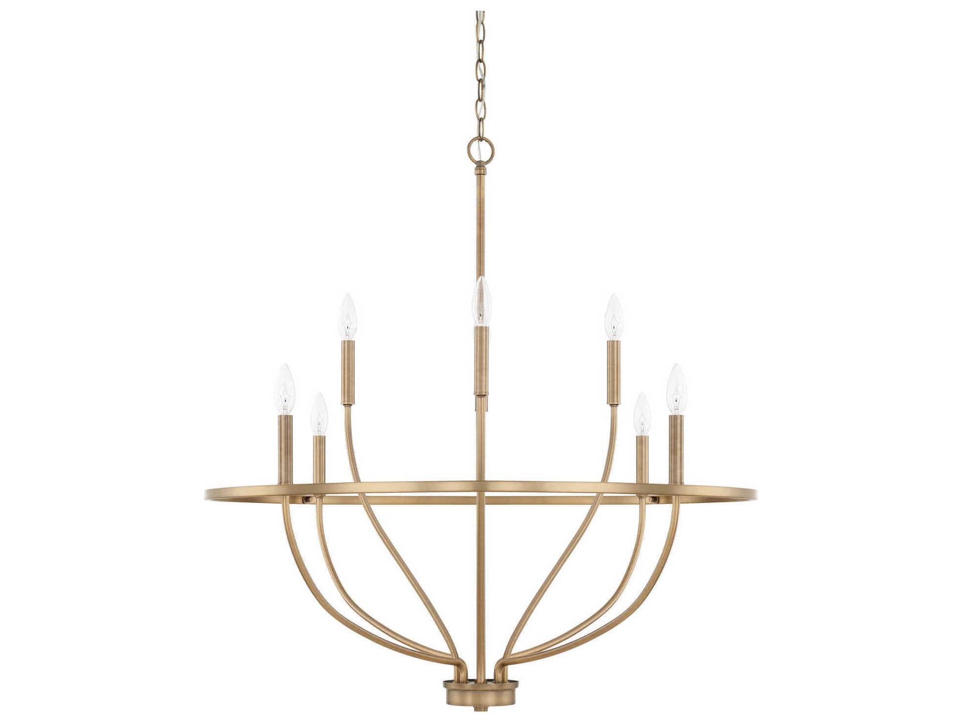 Greyson 8-Light Chandelier in Aged Brass