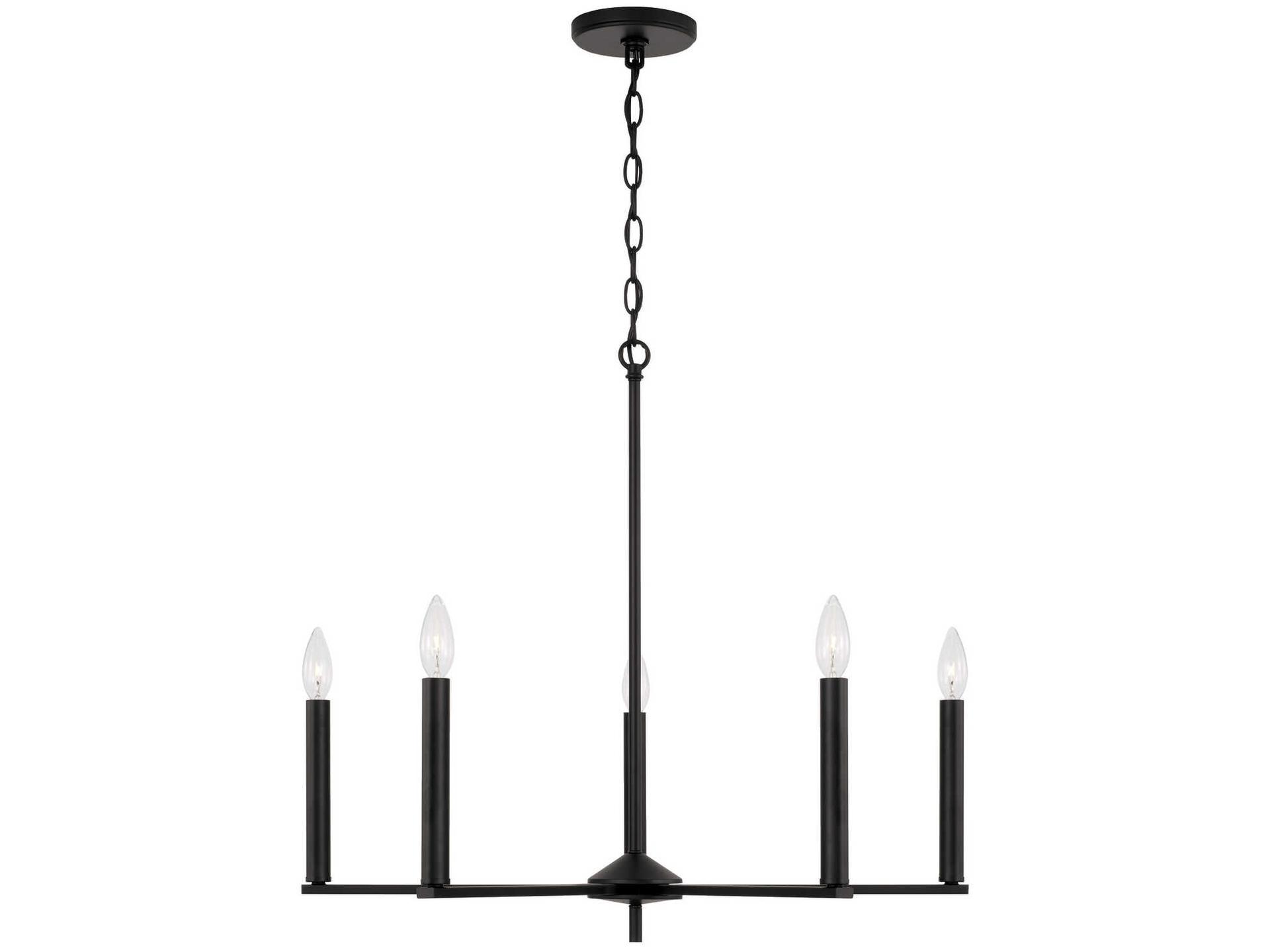 5-Light Portman Chandelier in Matte Black