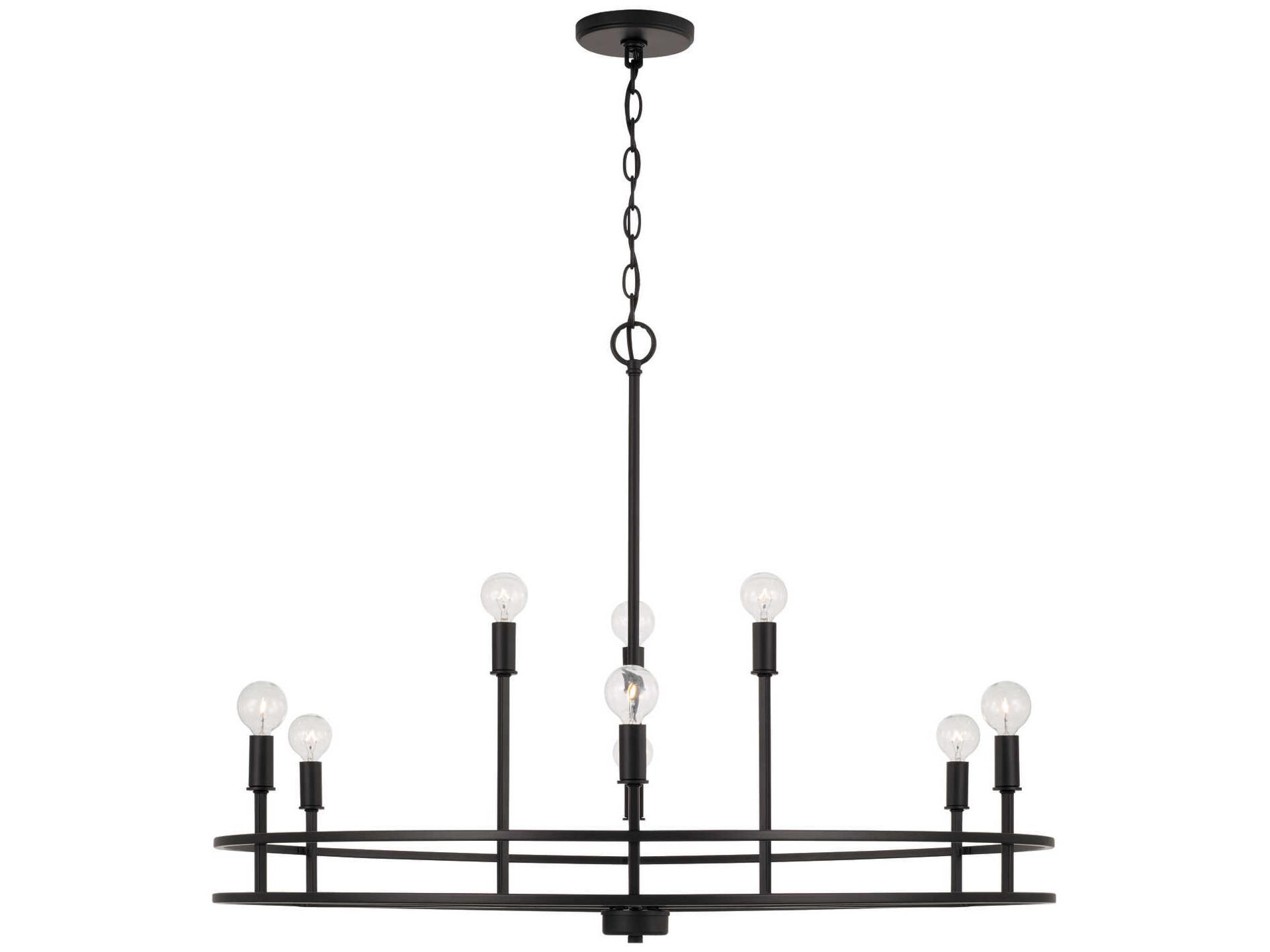 9-Light Fuller Chandelier in Matte Black