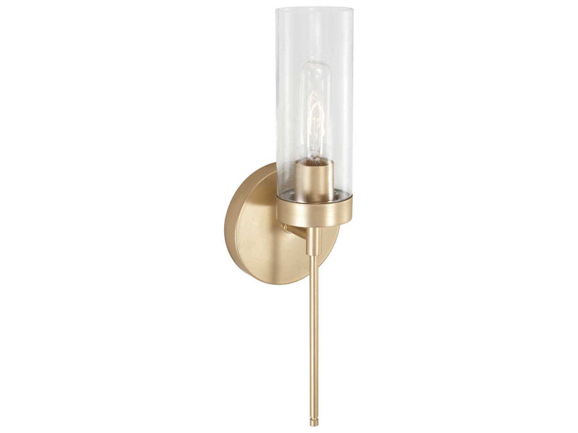 Capital Lighting Riley 1-Light Soft Gold Brass Glass Wall Sconce