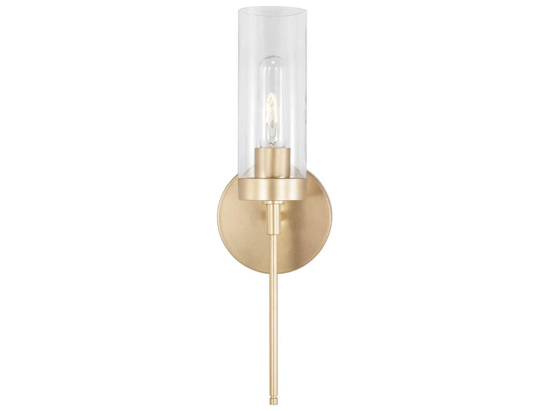 Capital Lighting Riley 1-Light Soft Gold Brass Glass Wall Sconce
