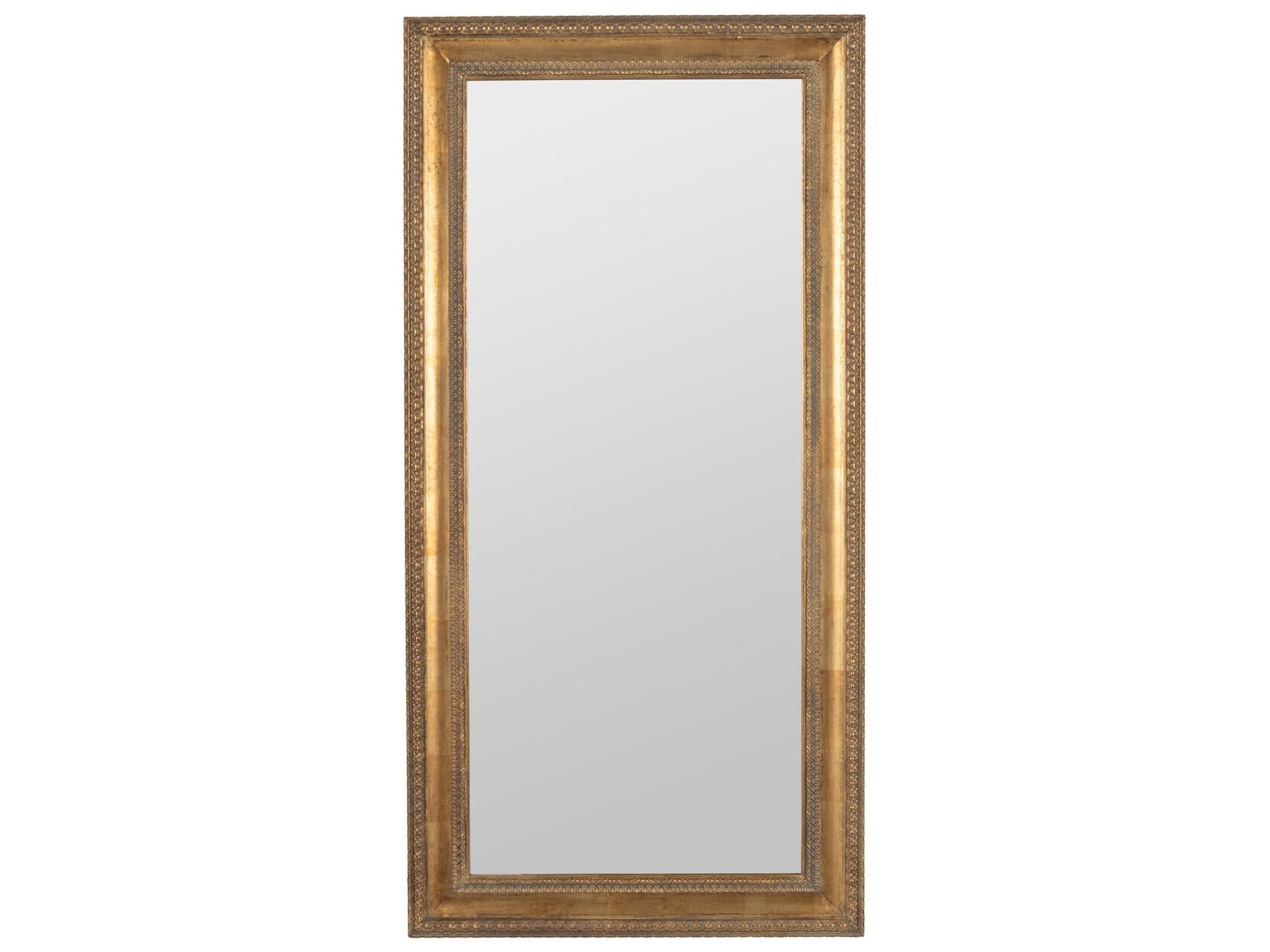 Bradley Rectangular Floor Mirror in Antique Gold