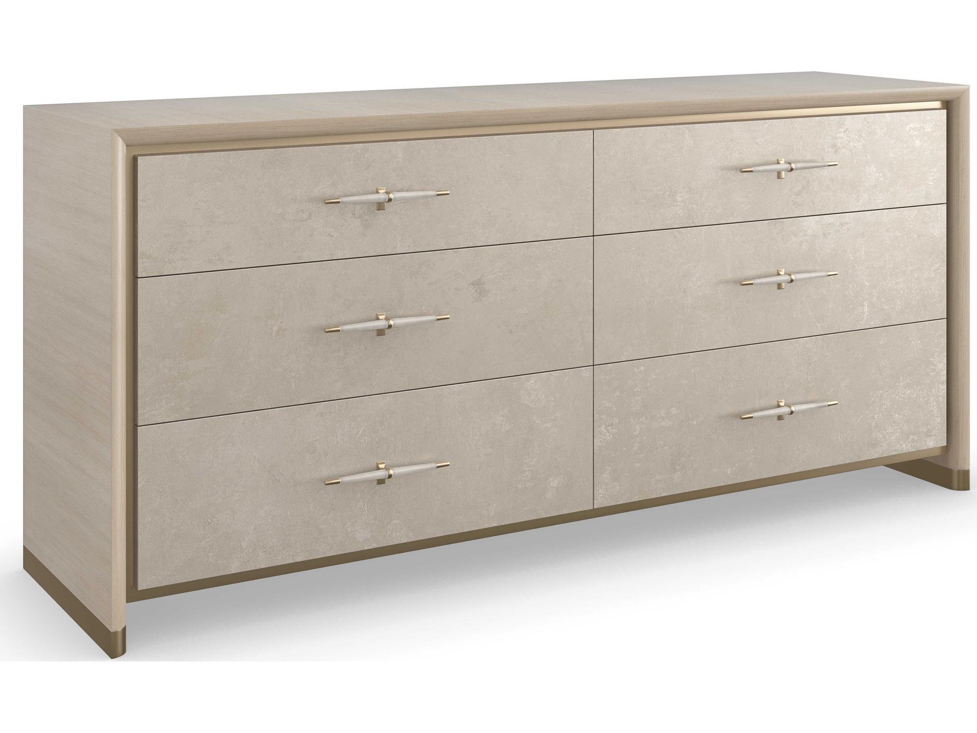 Caracole Classic Hang Up 6-Drawers White Hardwood Double Dresser