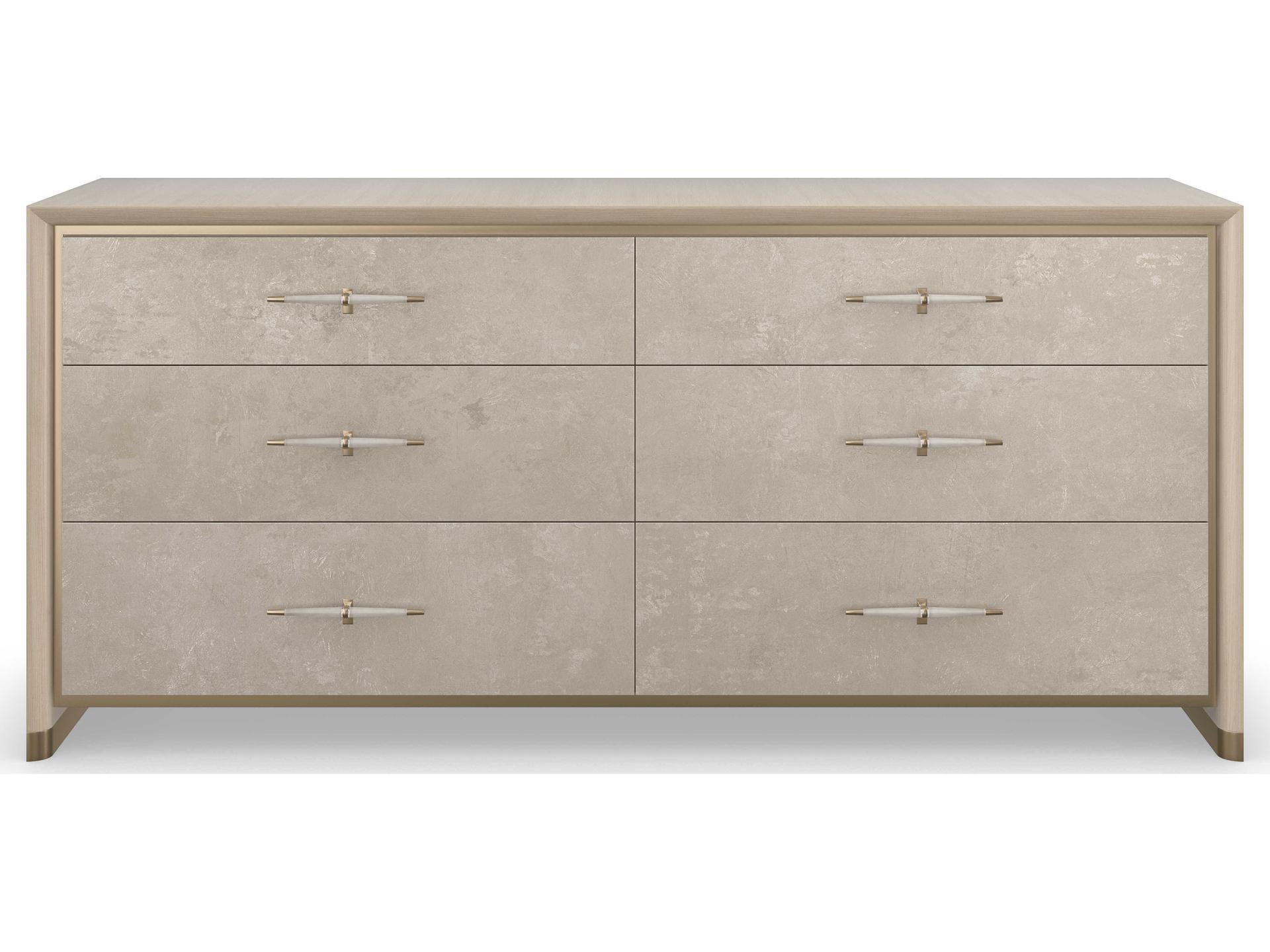 Caracole Classic Hang Up 6-Drawers White Hardwood Double Dresser