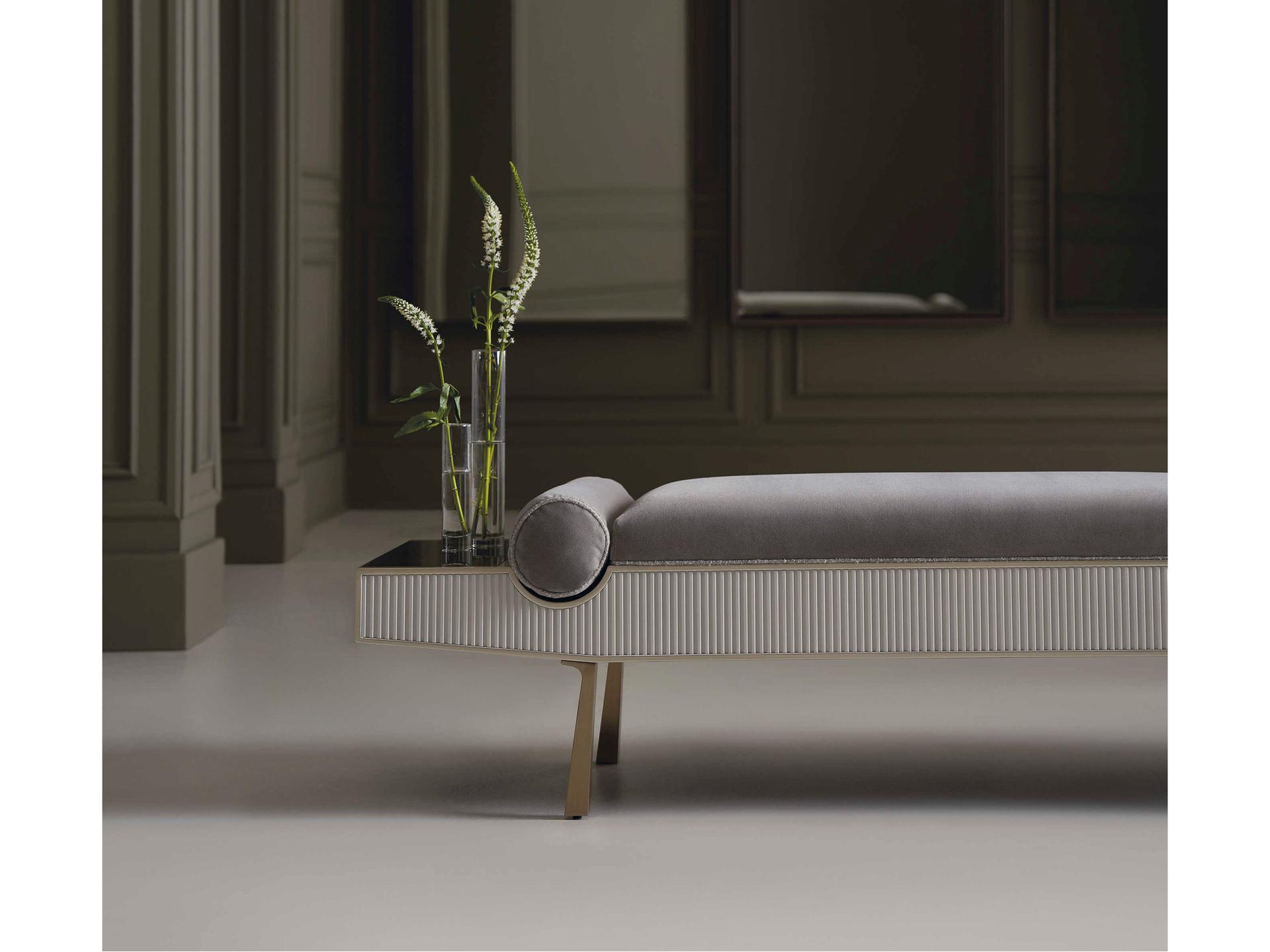 Caracole Classic Roll Play White Upholstered Accent Bench
