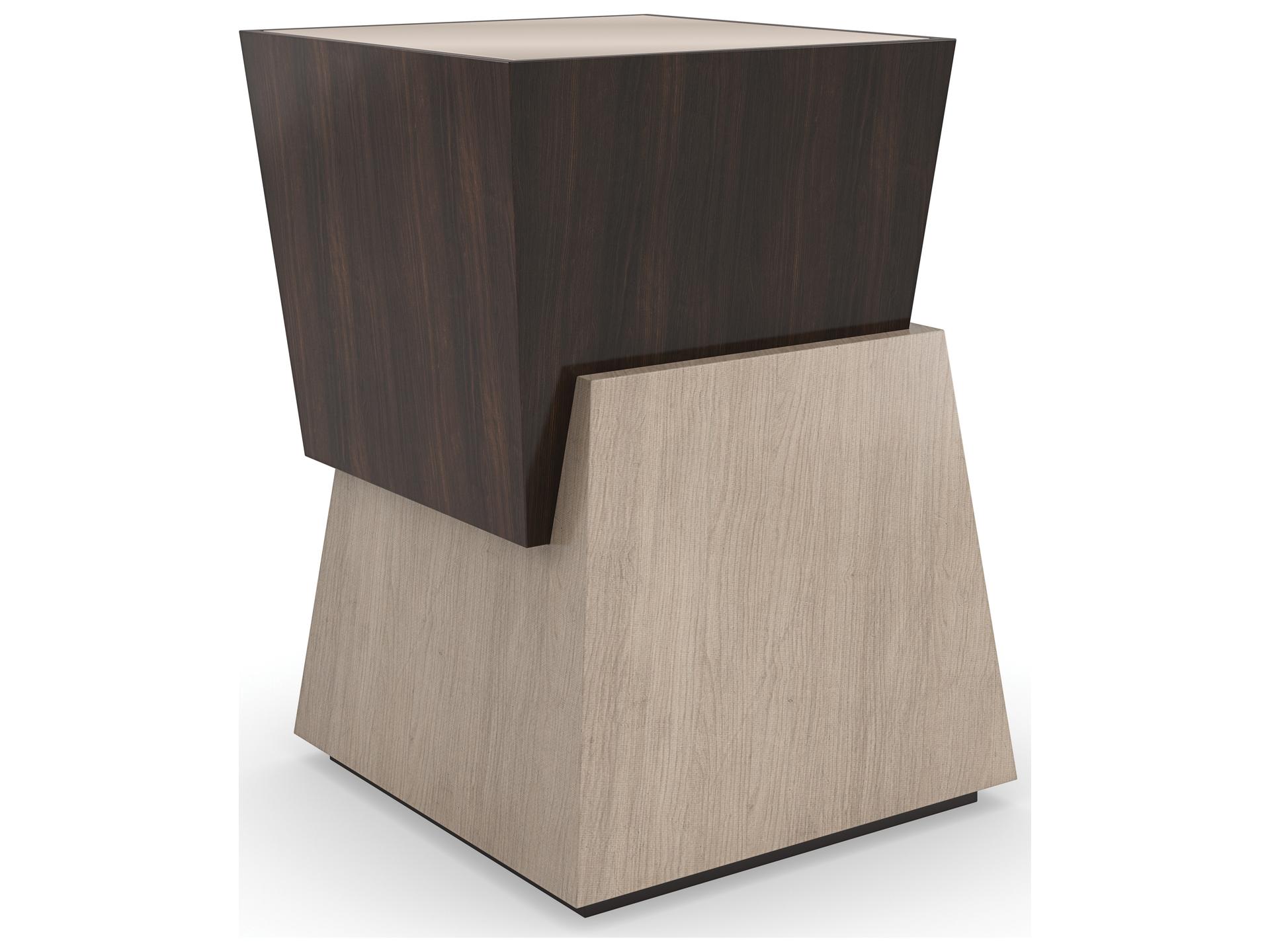 Relativity End Table with Smoked Bronze Mirrored Top and Multi-Tone Finish