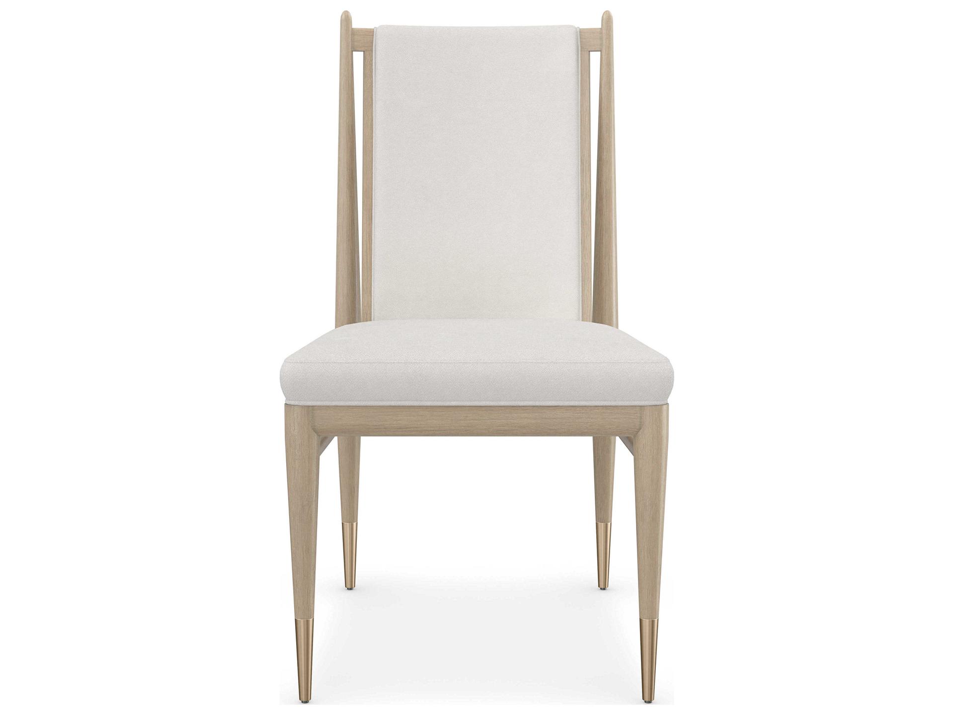 Caracole Modern Principles Unity Light Oak Wood Upholstered Side Dining Chair