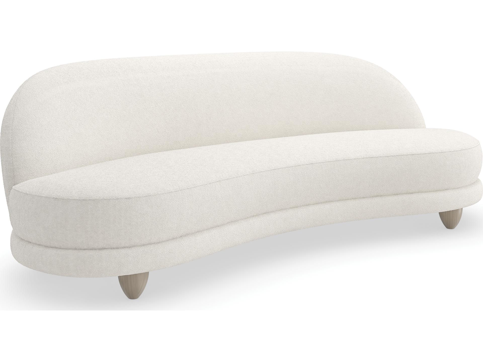 Modern Resort 3-Seat Two-Tone Boucle Sofa in Sabbia Finish
