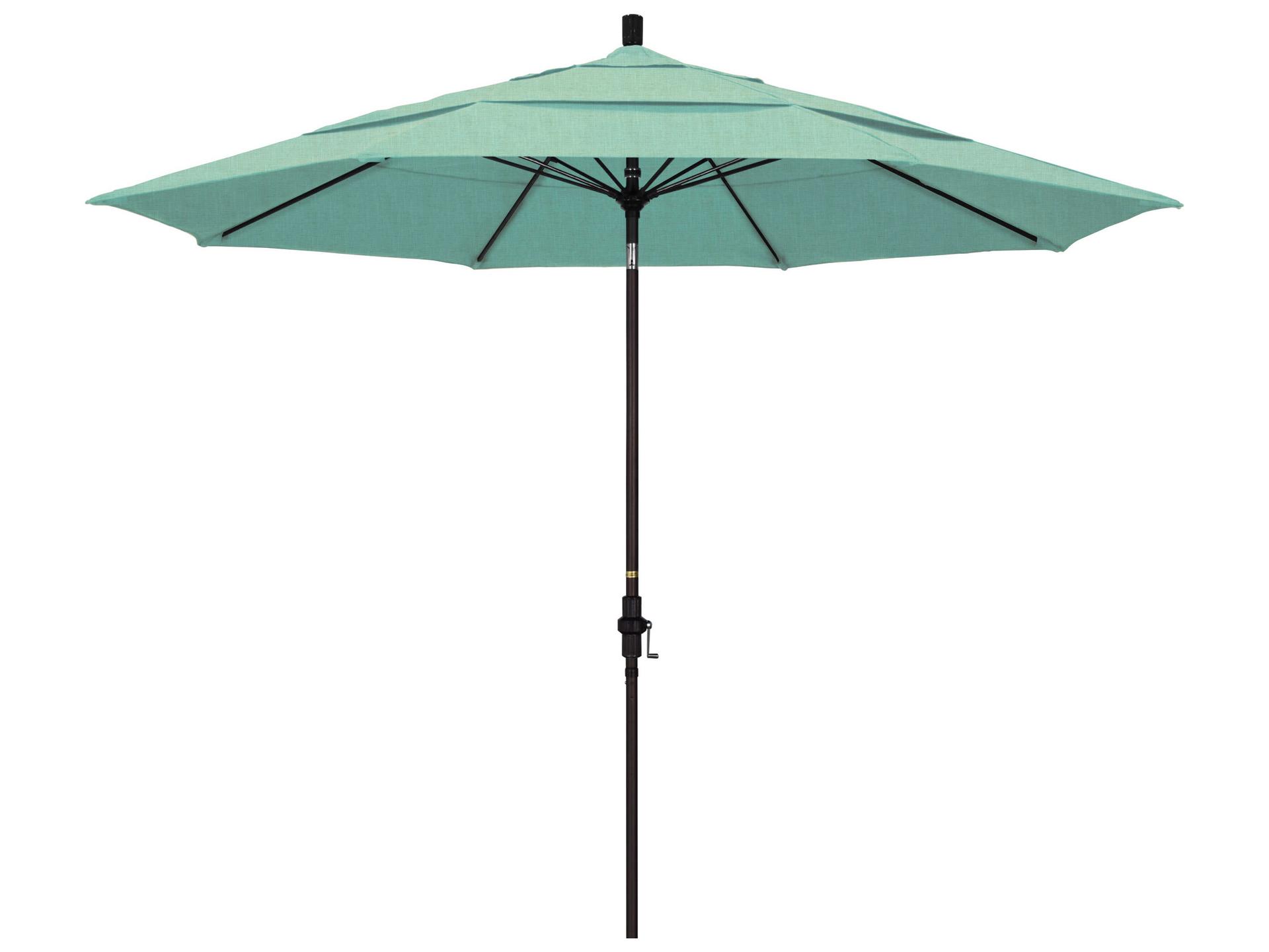 California Outdoor Patio Umbrella Quick Ship Sun Master Series 11 Foot Octagon Market Aluminum Outdoor Patio Umbrella with Crank Lift System