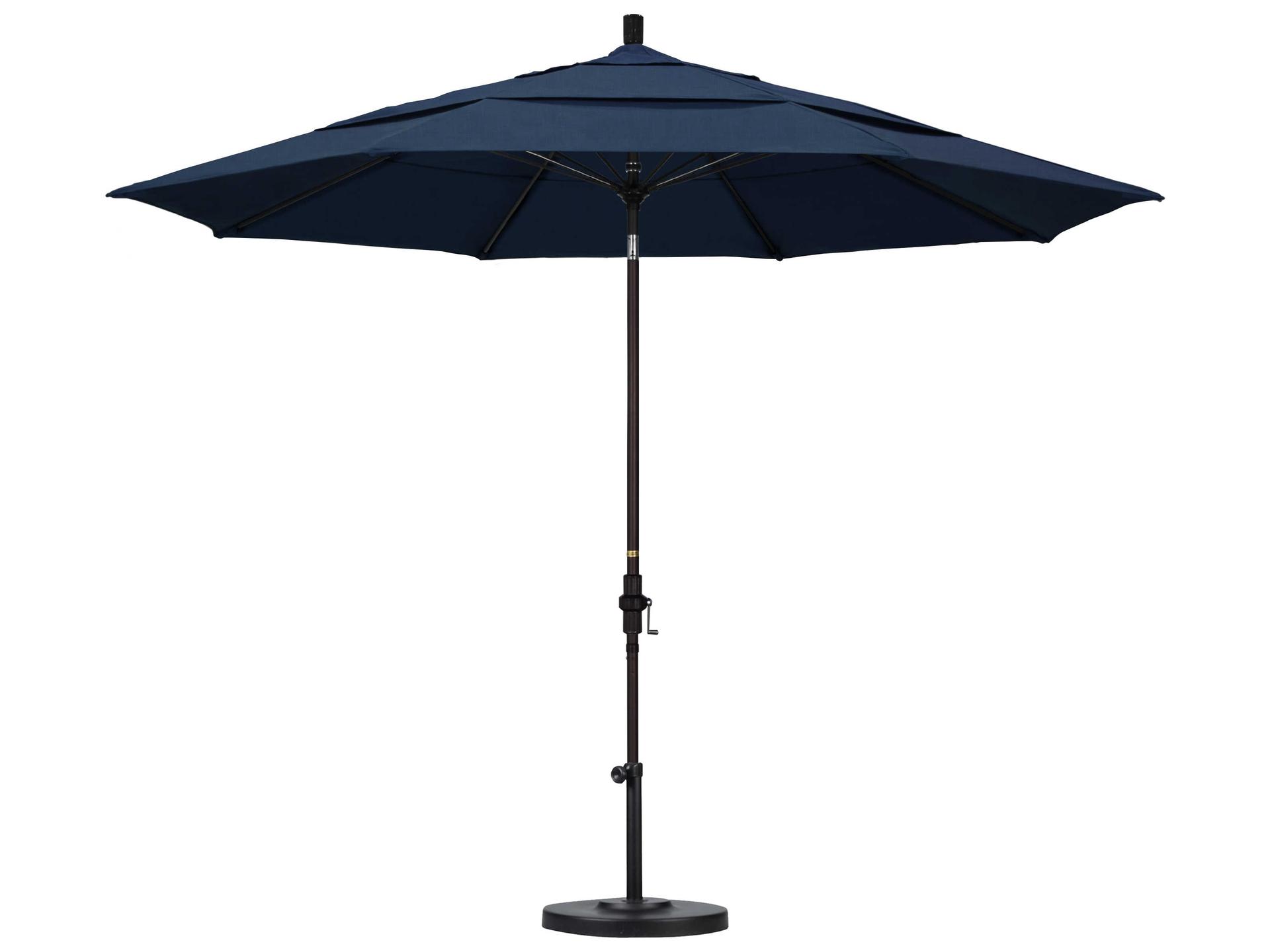 California Outdoor Patio Umbrella Quick Ship Sun Master Series 11 Foot Octagon Market Aluminum Outdoor Patio Umbrella with Crank Lift System