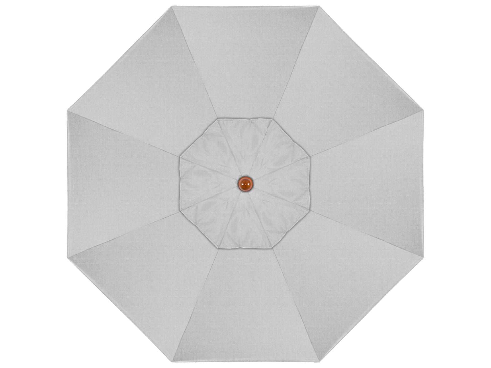 California Outdoor Umbrella Quick Ship Madera Series Faux Wood Aluminum Market 9 Foot Octagon Pulley Lift Outdoor Umbrella