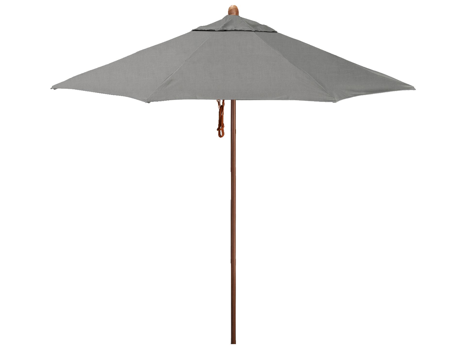 California Outdoor Umbrella Quick Ship Madera Series Faux Wood Aluminum Market 9 Foot Octagon Pulley Lift Outdoor Umbrella