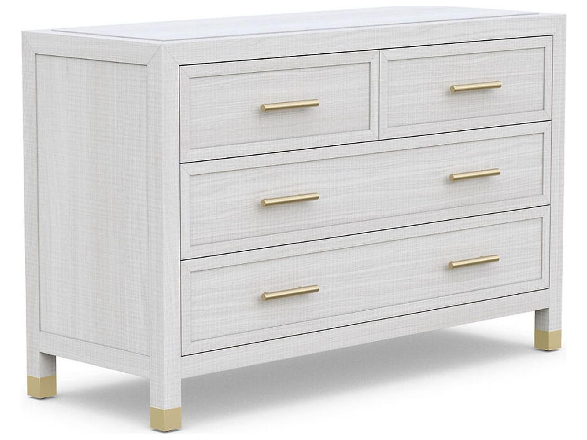 Corpus 4-Drawers Beach White Poplar Wood Dresser