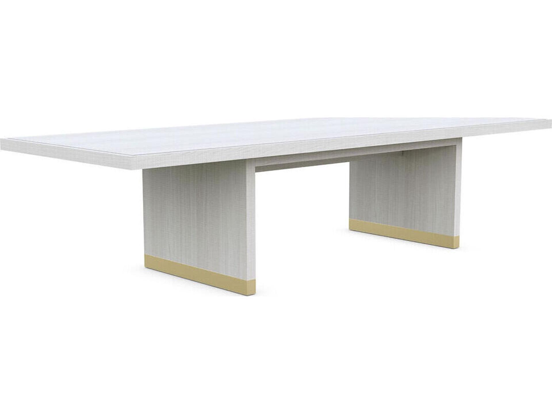 Corpus Rectangular 128-Inch Extendable Dining Table in Beach White