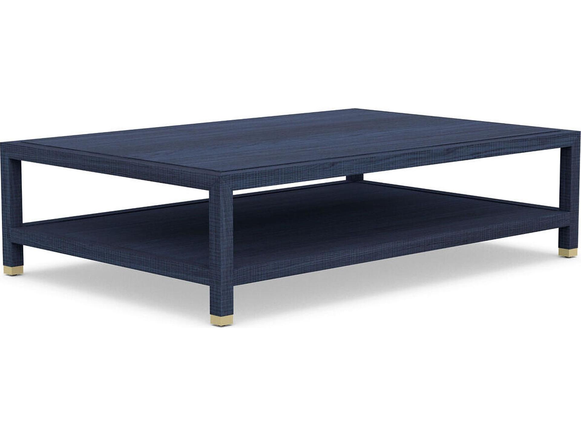 Corpus Rectangular Wood Coffee Table in Denim Blue