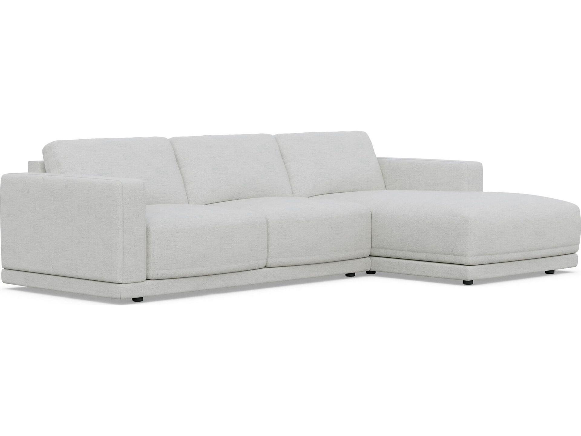 Modular Right Facing Chaise Sectional Sofa in Pearl Merino Performance Fabric
