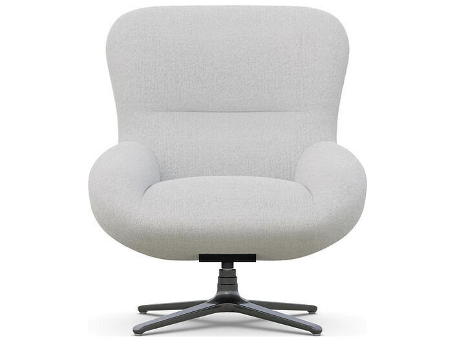 Lockhart Revolving Gray Fabric Accent Chair