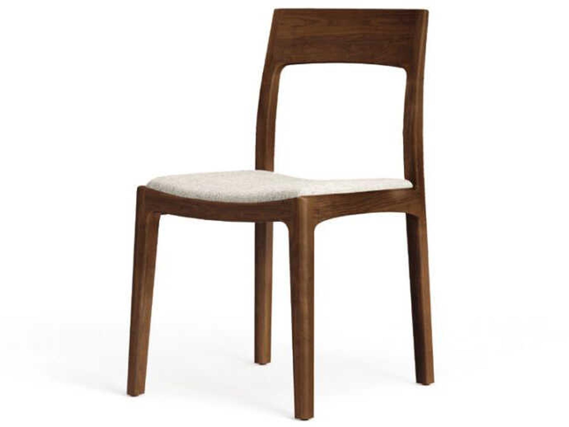 Lisse Solid Wood Brown Upholstered Armless Dining Chair