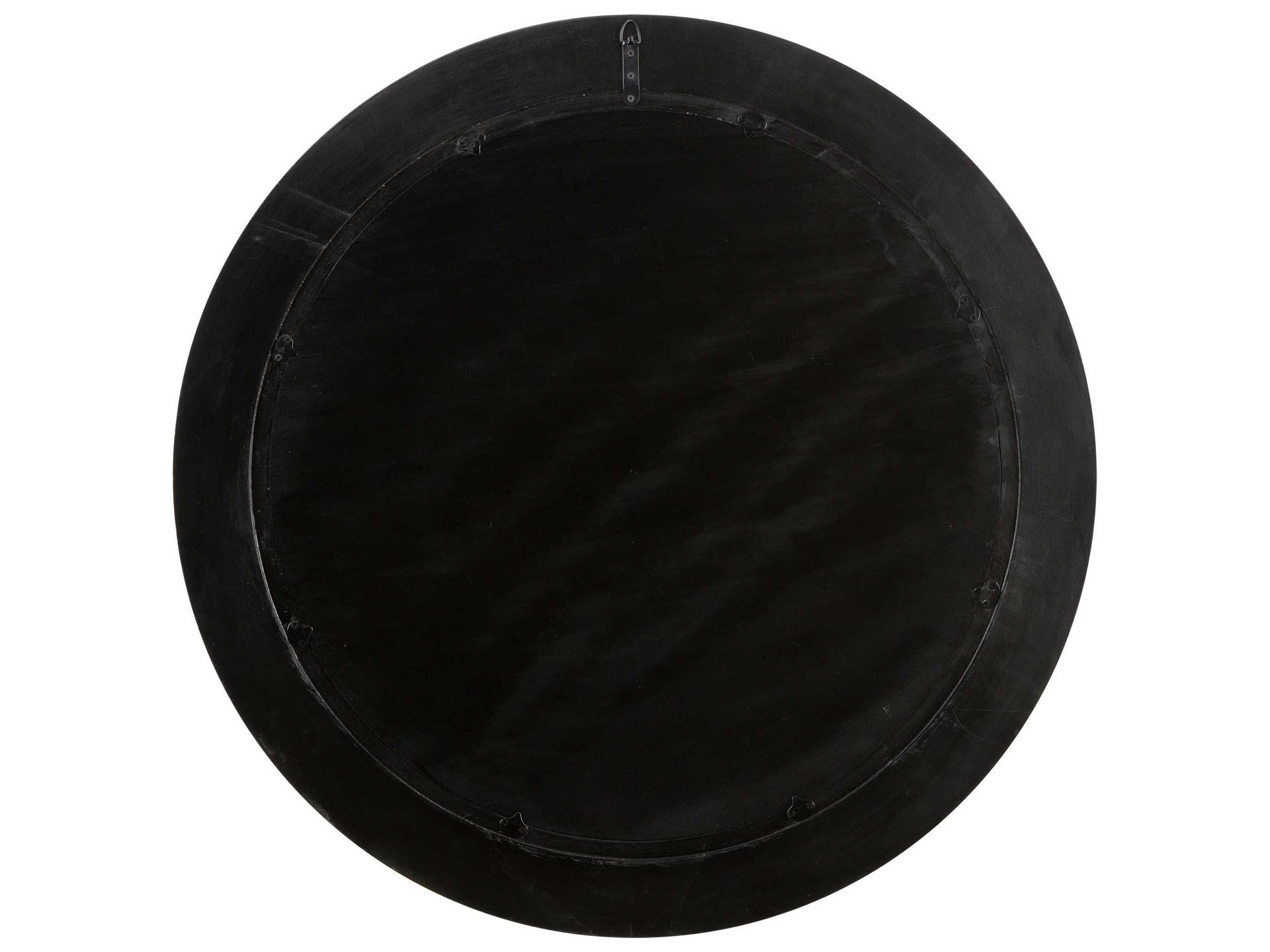 Chelsea House Midnight Circular Black Gold Leaf Round Wall Mirror