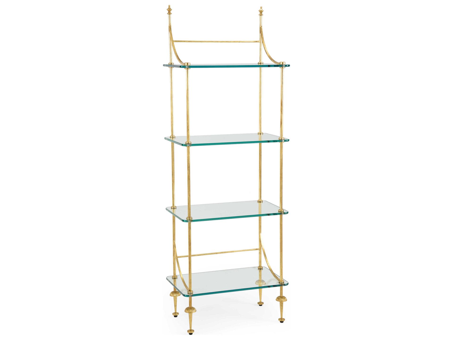 Coleman Gold Etagere with Glass Shelves