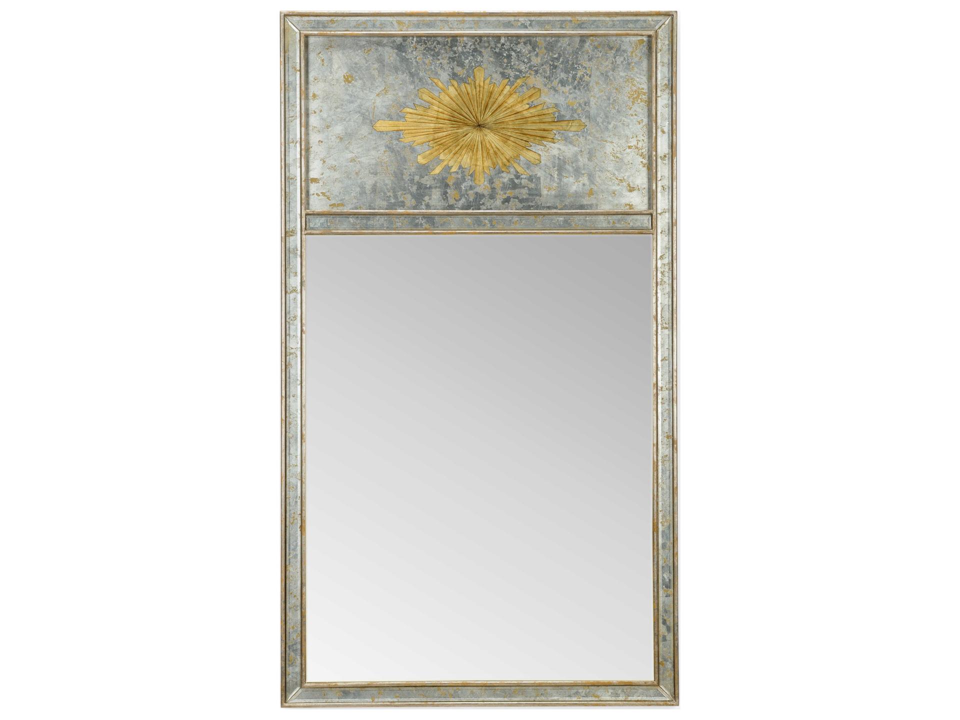 Halcyon Hall Wall Mirror in Antique Silver Leaf with Gold Medallion