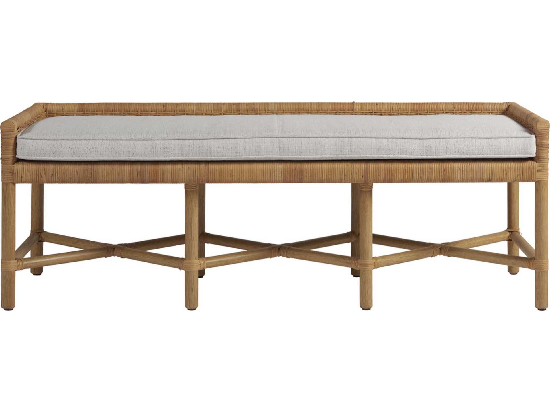 Universal Furniture Escape Upholstered Wicker Rattan Accent Bench