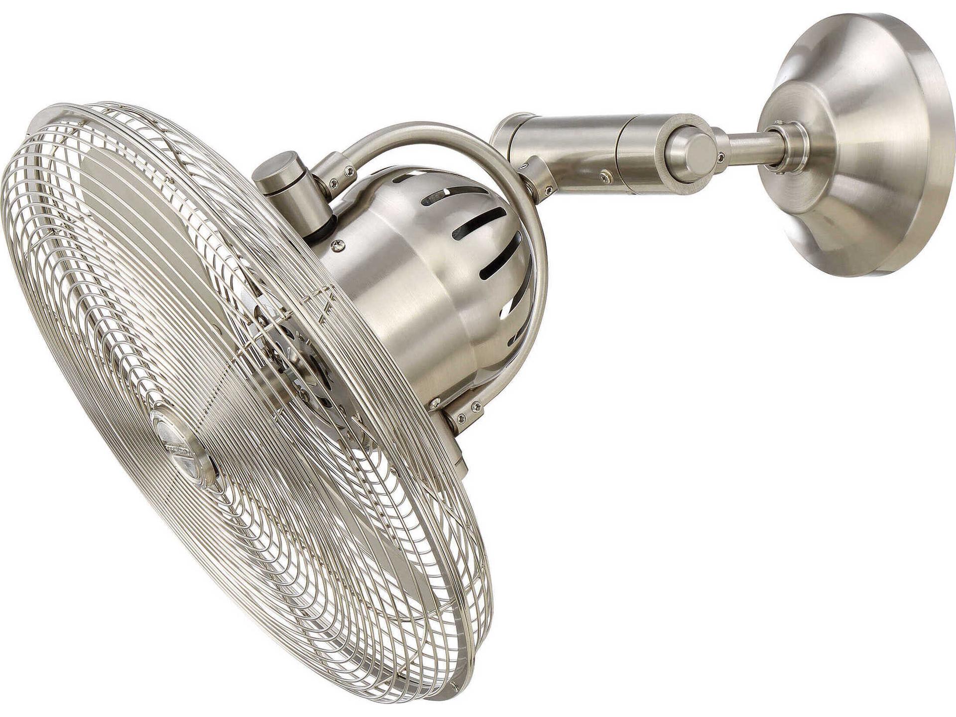 Bellows IV 14-Inch 3-Blade Wall Fan in Brushed Polished Nickel