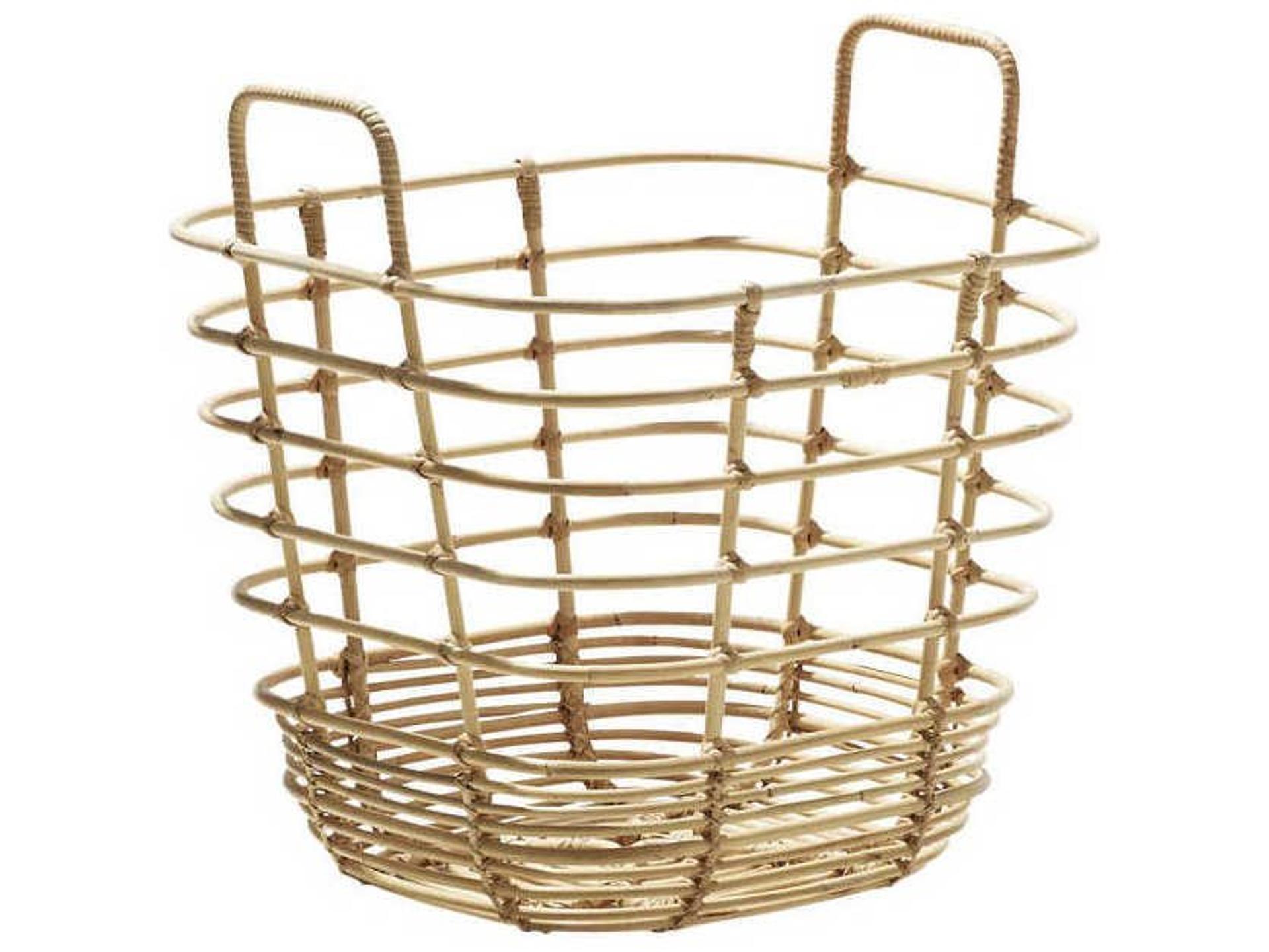 Cane-line Sweep Square Rattan Storage Basket in Natural