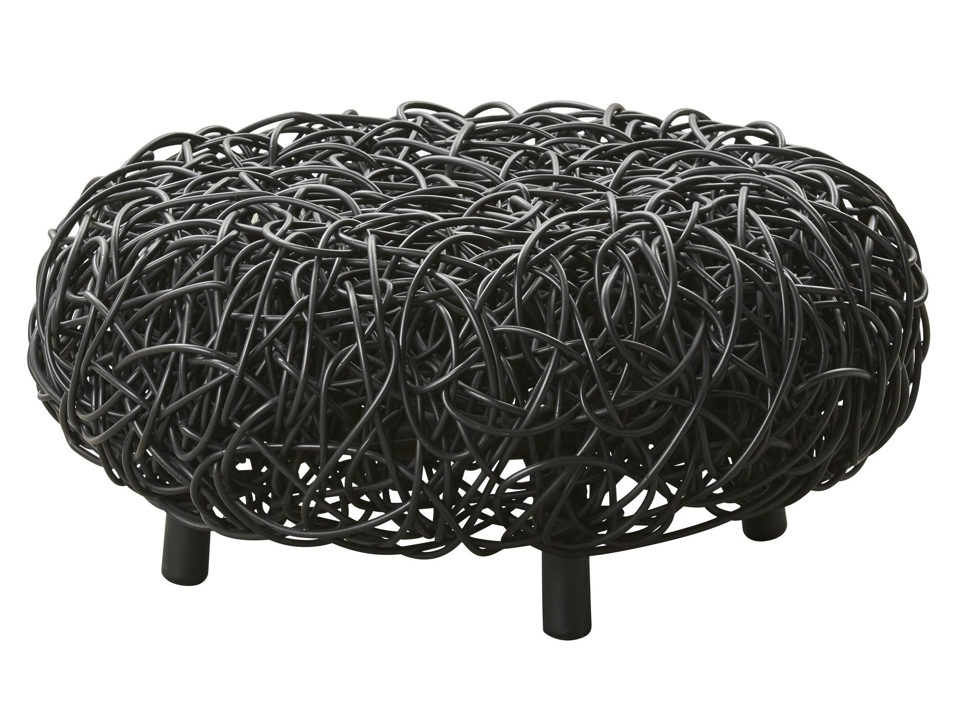 Loop Black Ottoman
