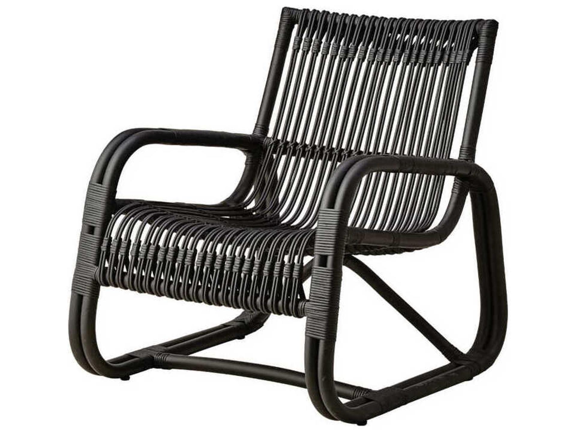 Cane-line Curve Rattan Indoor Lounge Chair in Black
